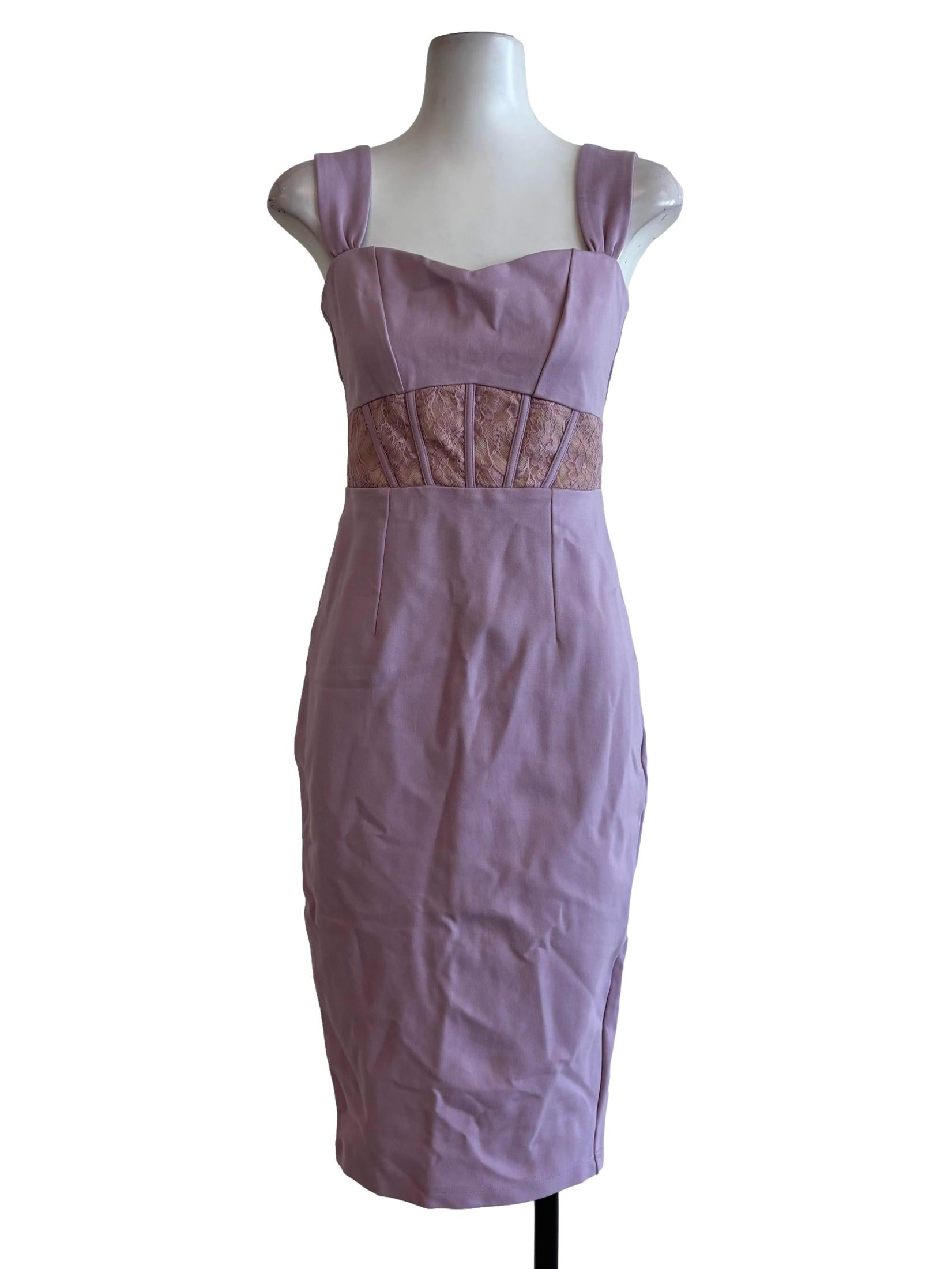 Lilac Sweetheart Neckline Fitted Dress