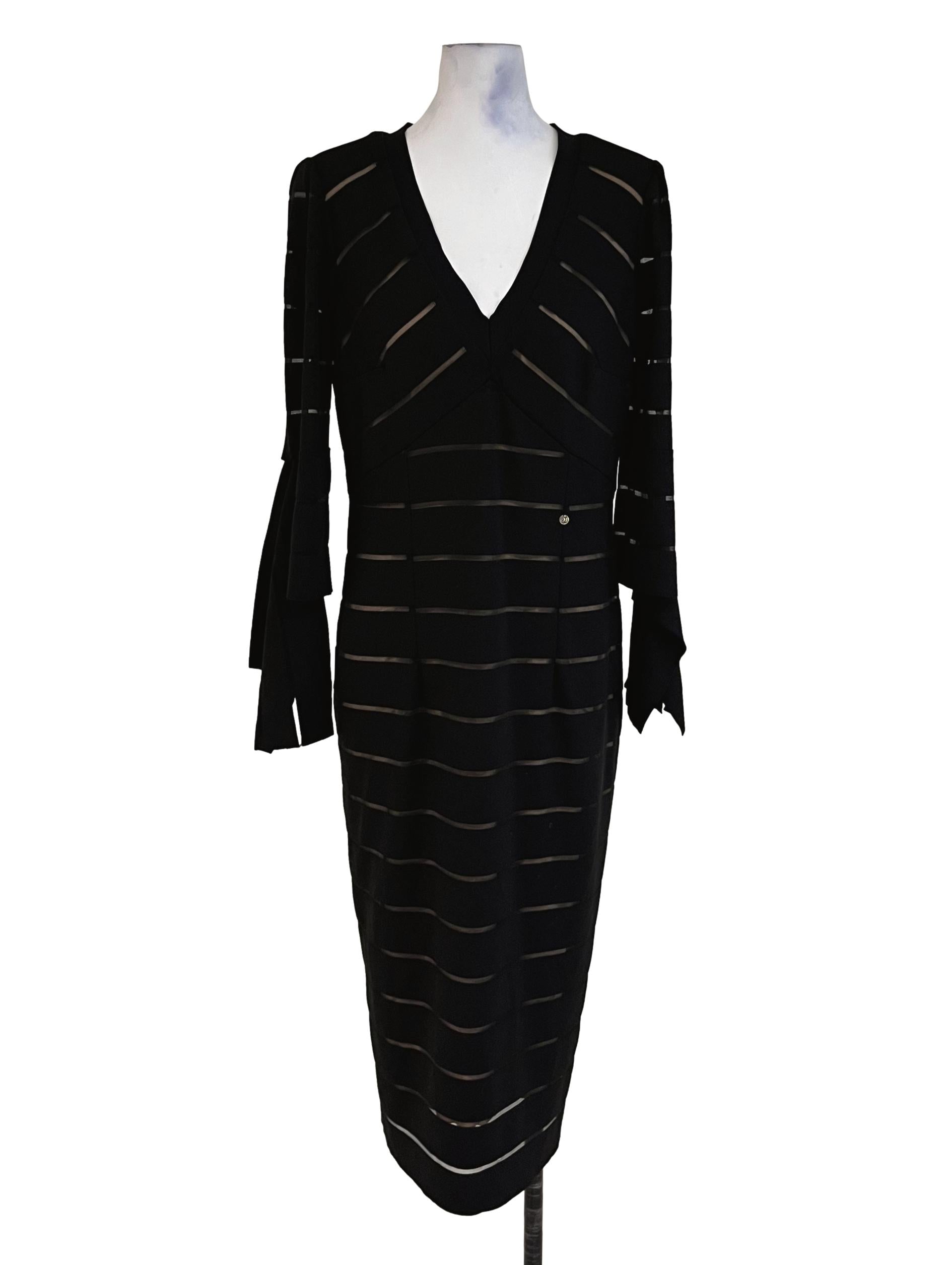 Black V-Neckline Empire Dress