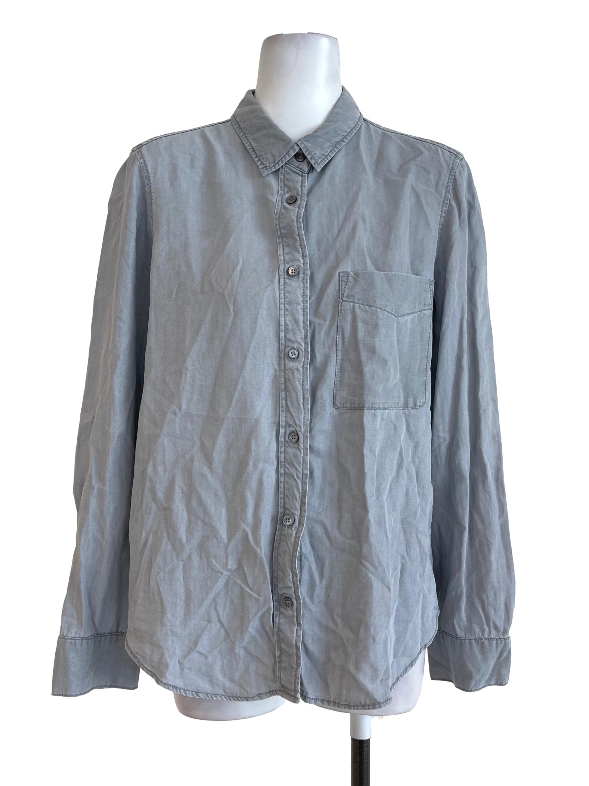 Blueish Grey Collared Shirt