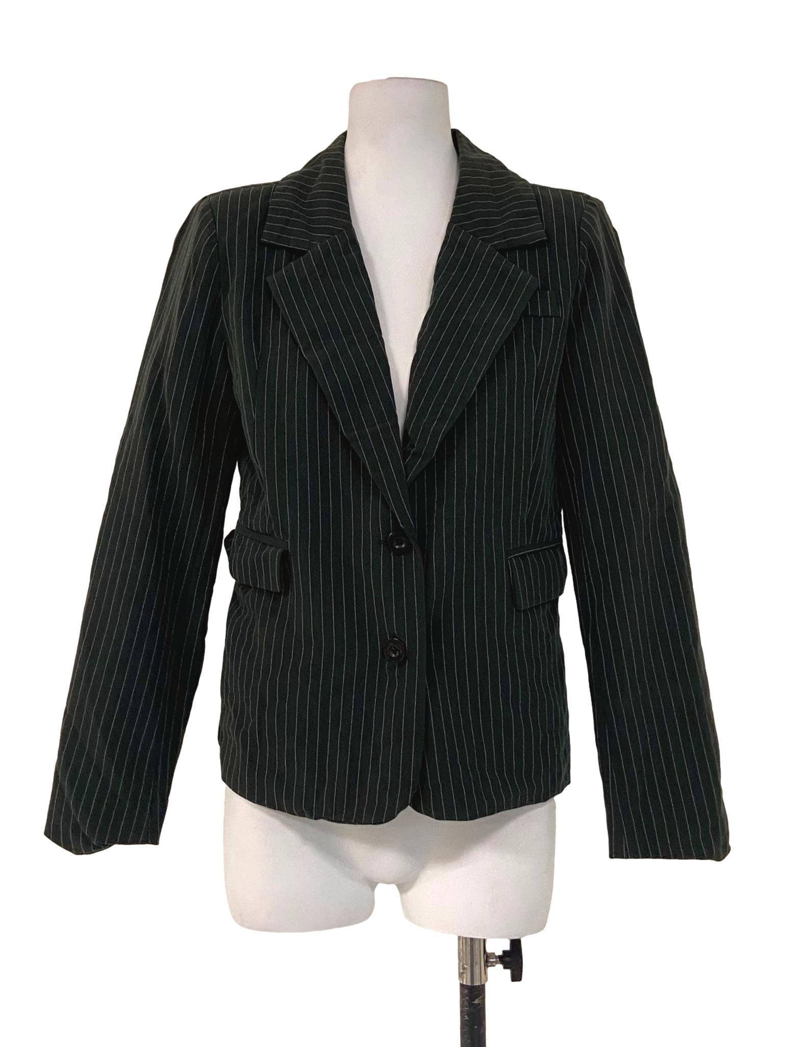 Pine Green & White Stripe Blazer