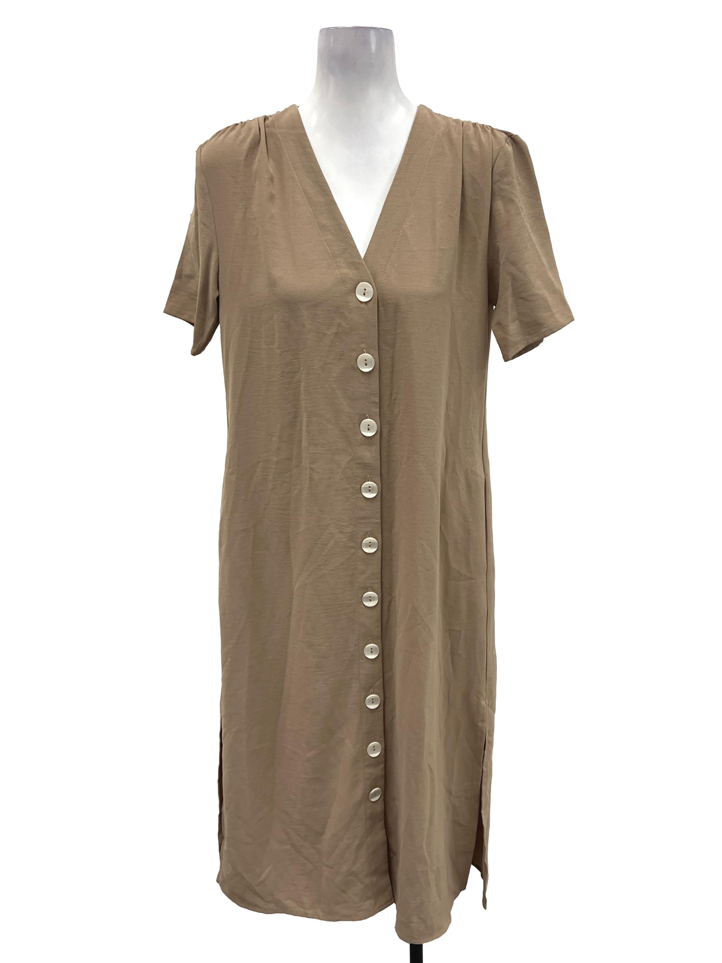 Brown Button Dress OSN