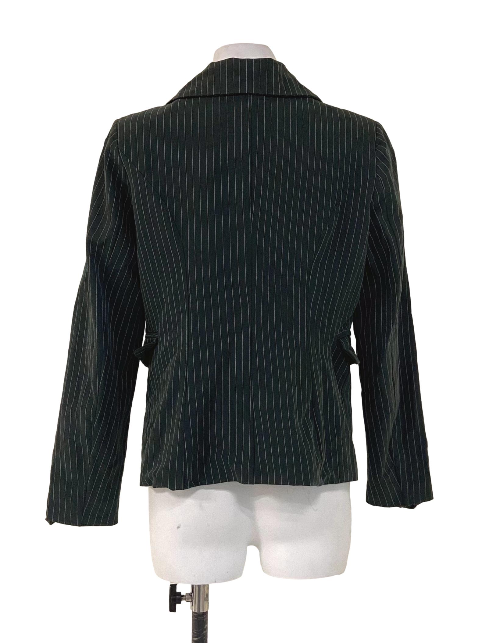 Pine Green & White Stripe Blazer