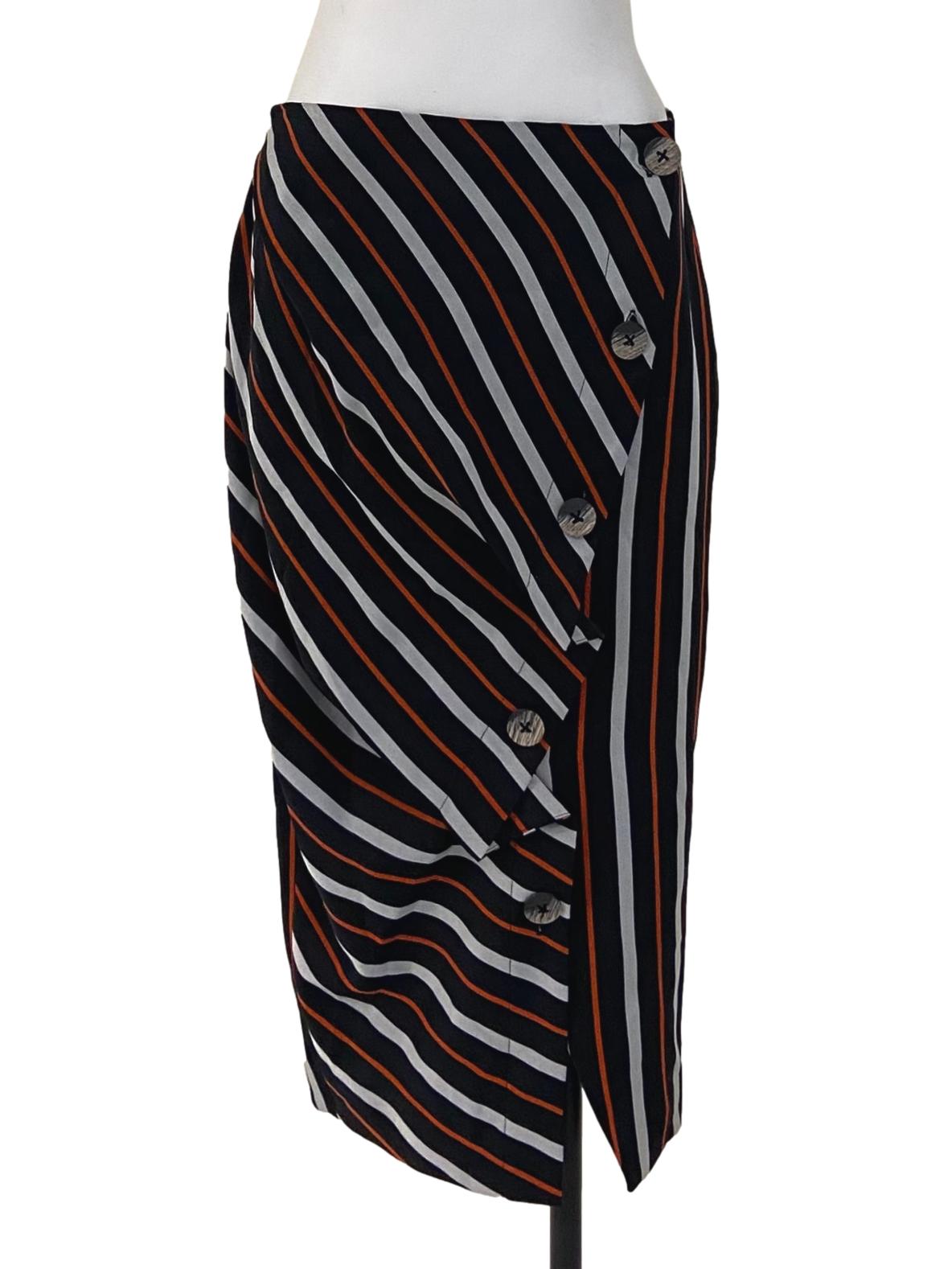 Black & Orange Stripe Tube Skirt