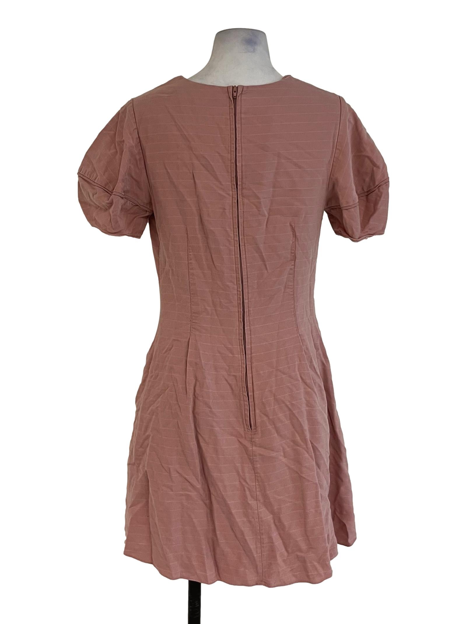 Blush Pink V-Neckline Empire Dress