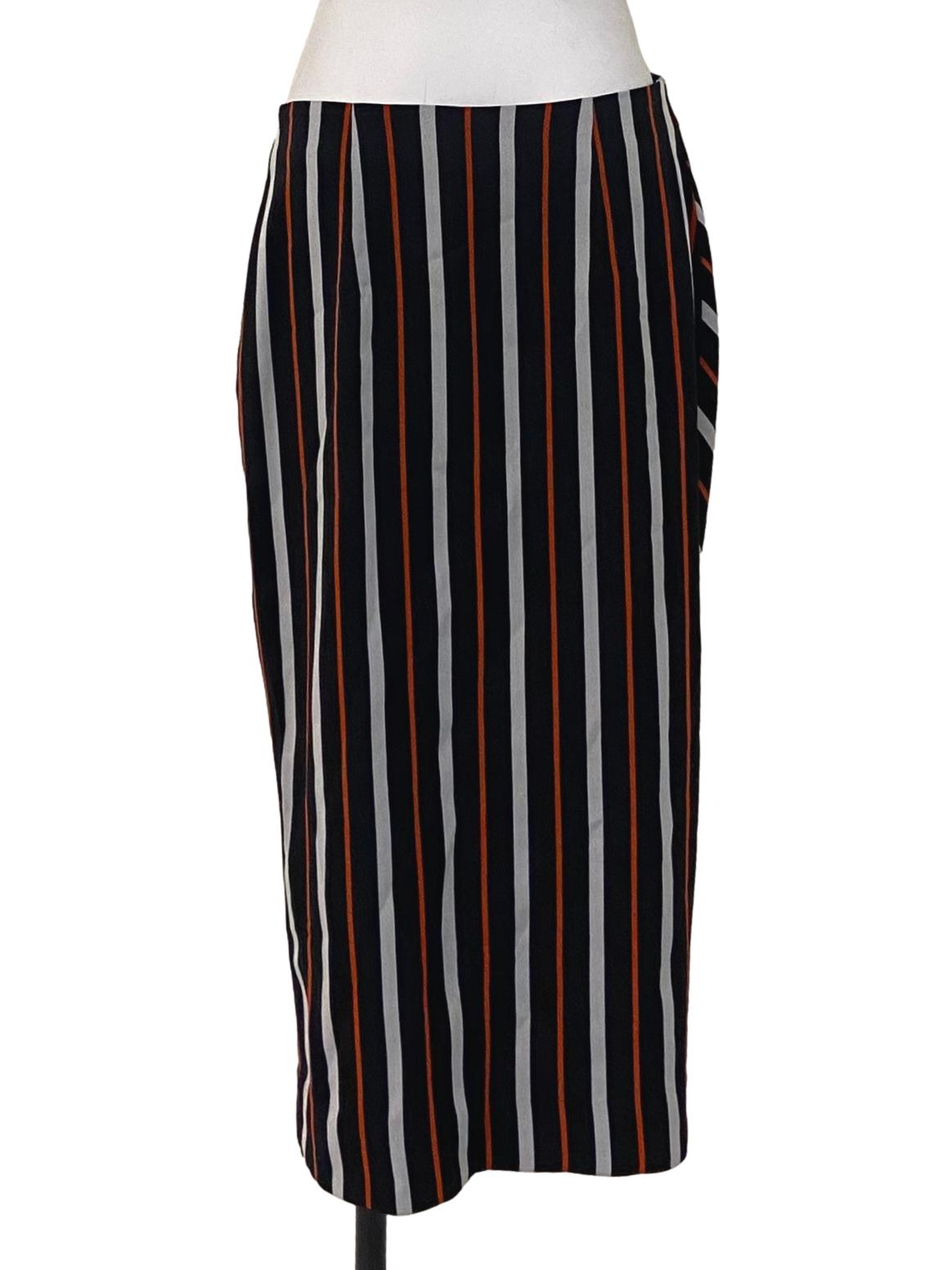Black & Orange Stripe Tube Skirt