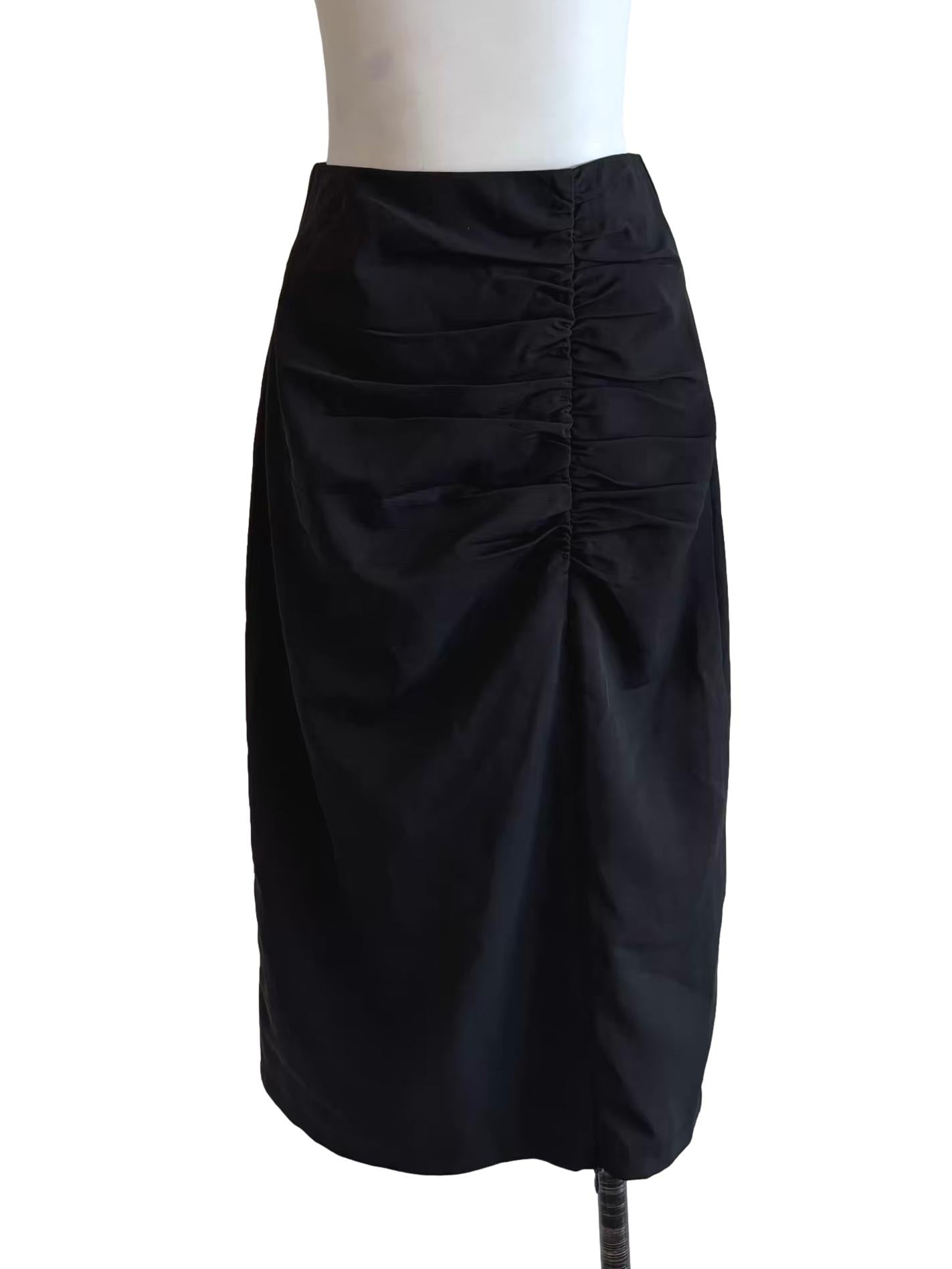 Jade Black Mini Ruched Skirt