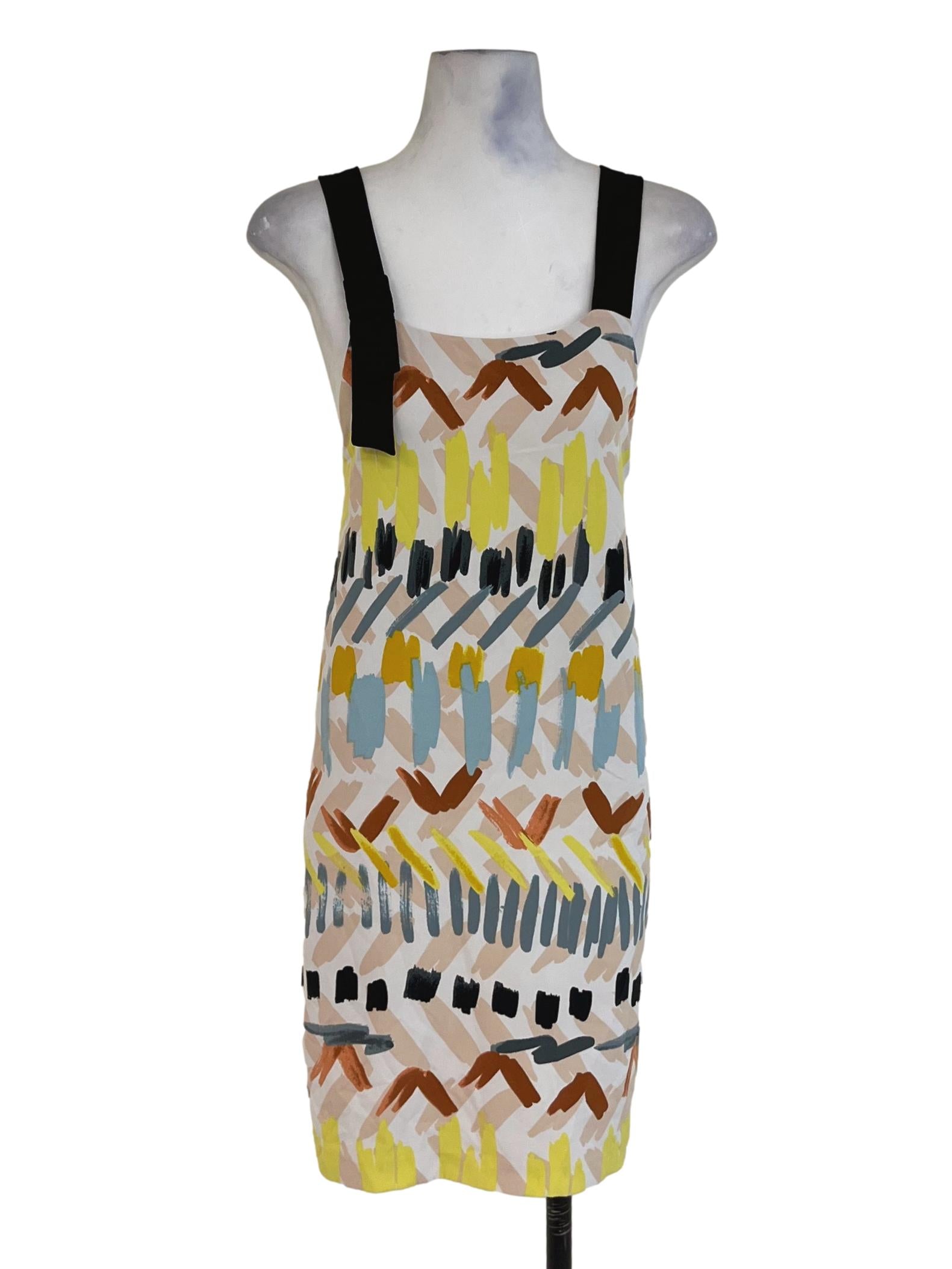 White Abstract Shift Dress