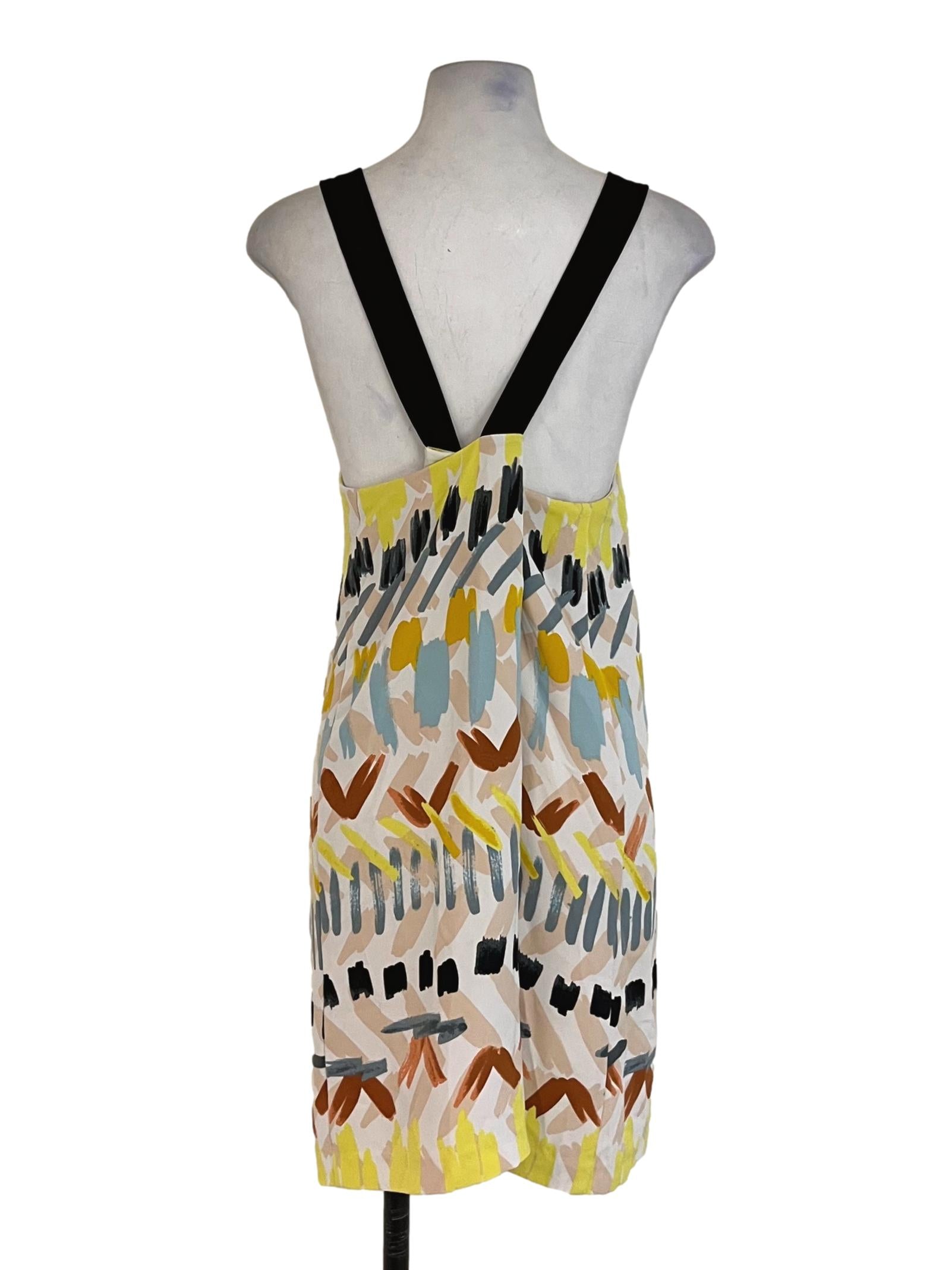 White Abstract Shift Dress