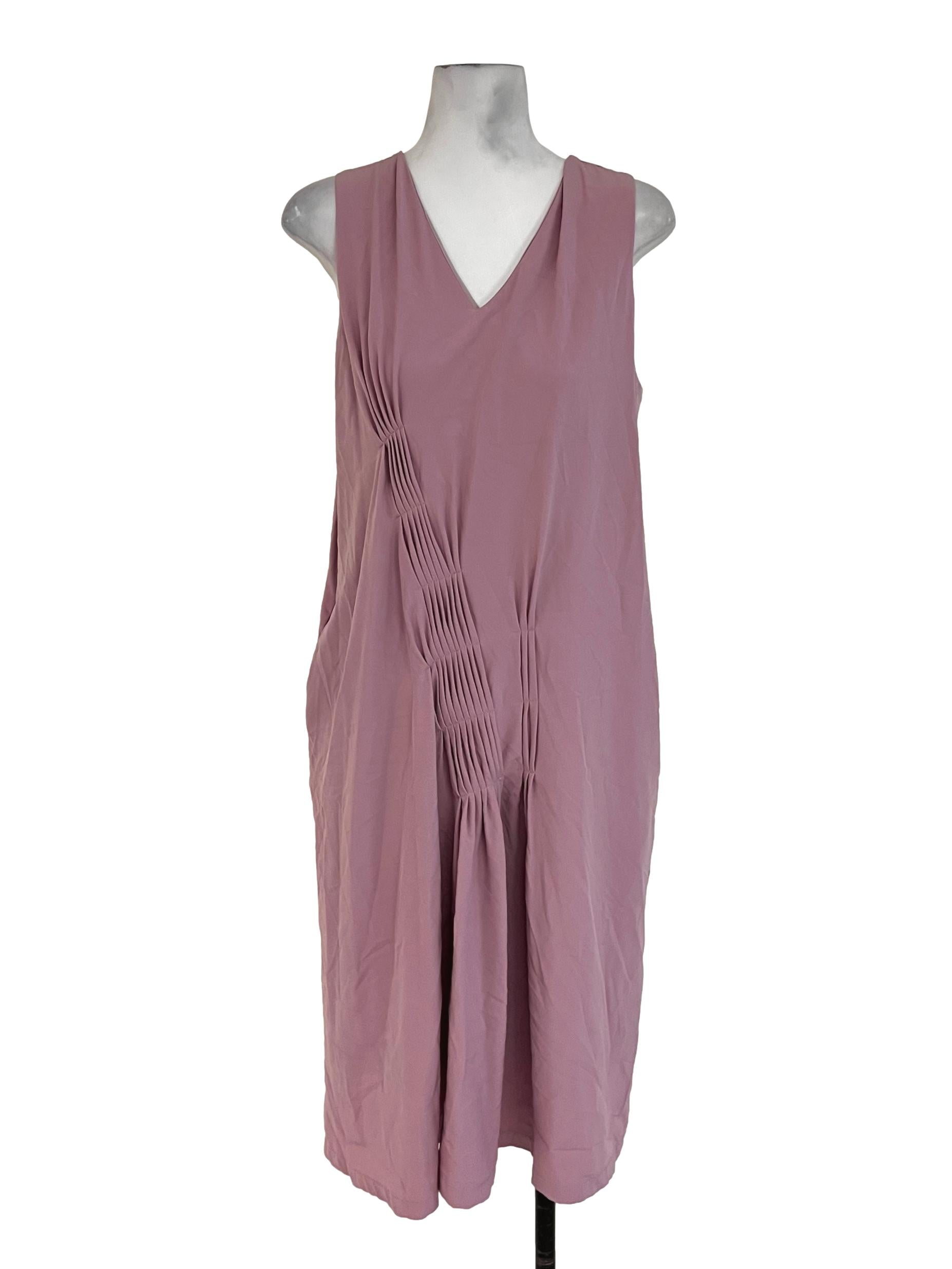 Blush Pink V-Neckline Shift Dress