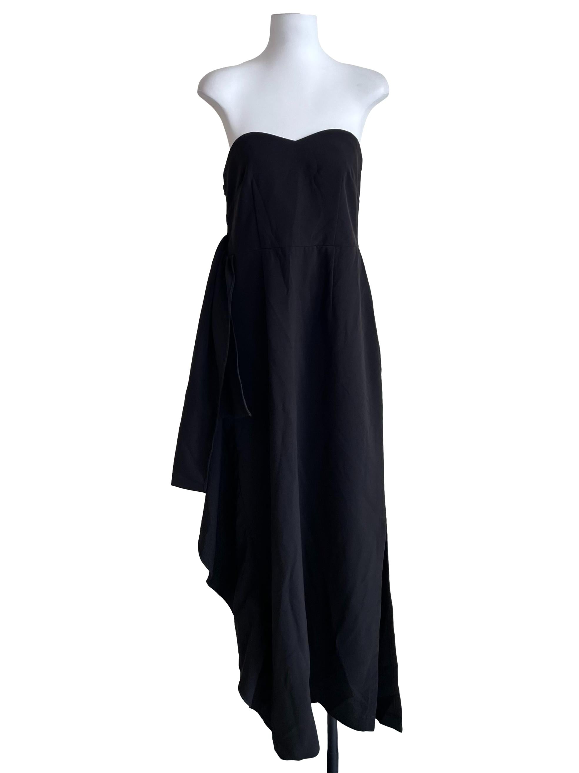 Black Strapless Overlay Dress
