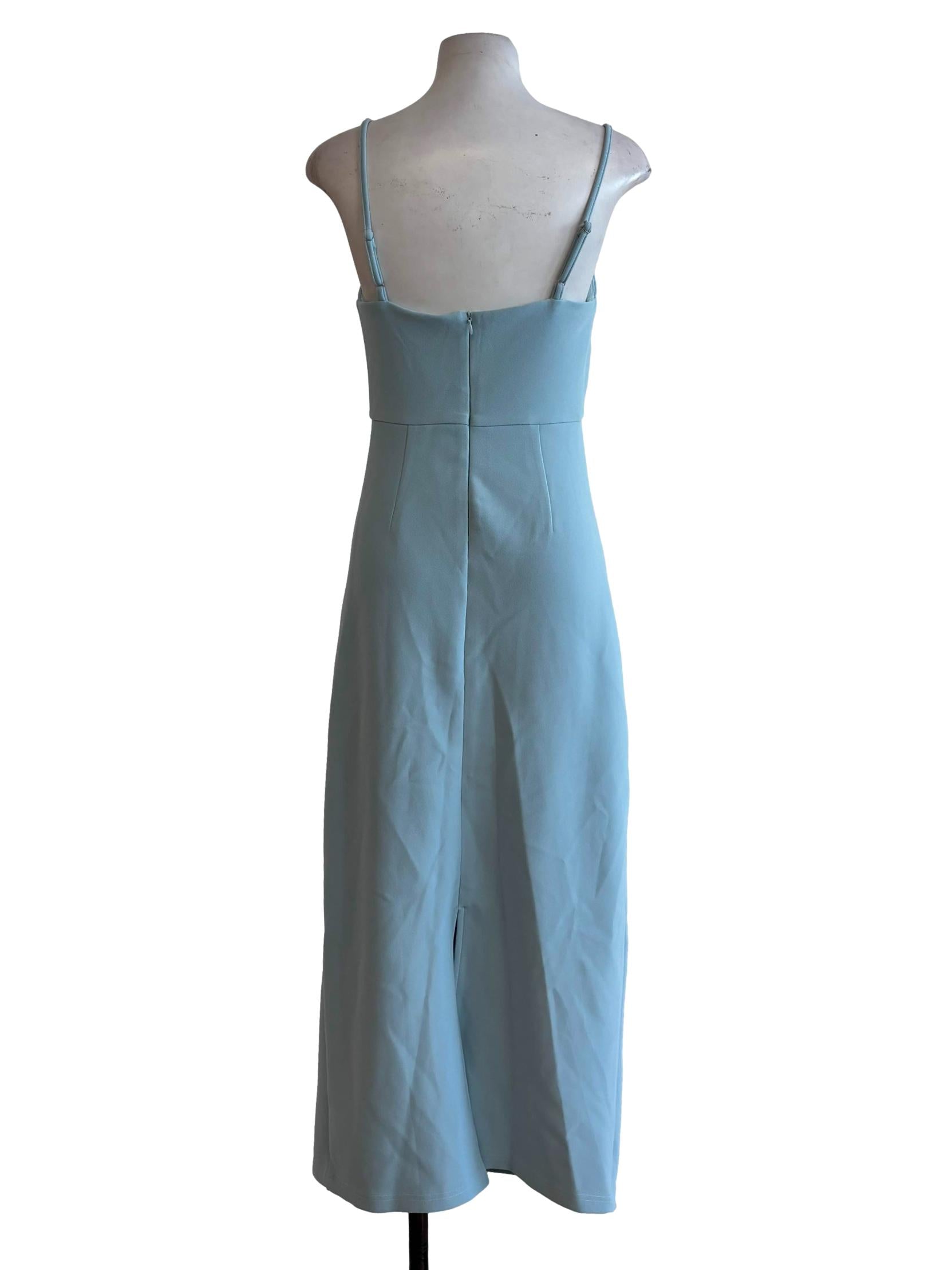 Sky Blue Spaghetti Strap A-Line Dress