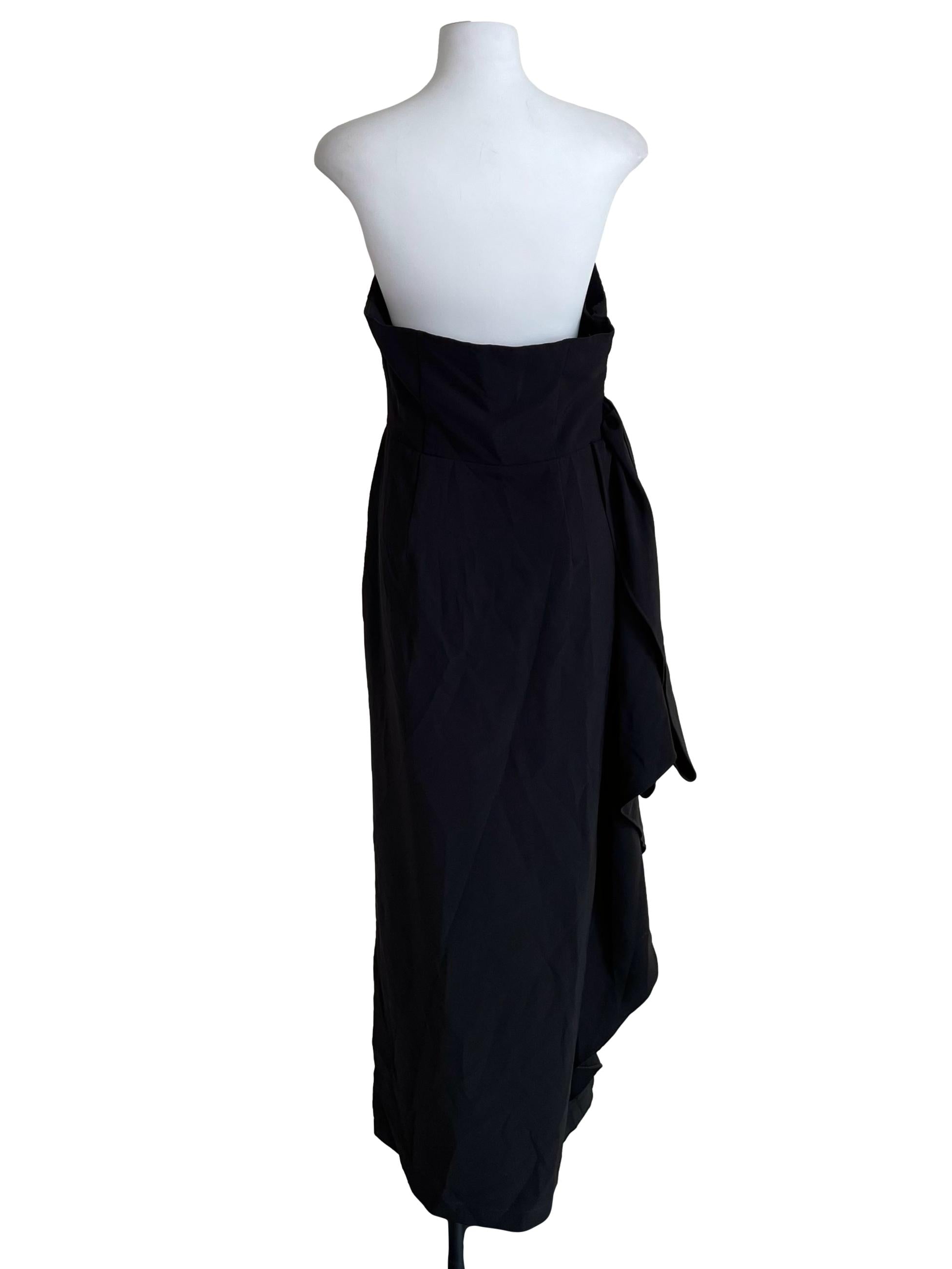 Black Strapless Overlay Dress