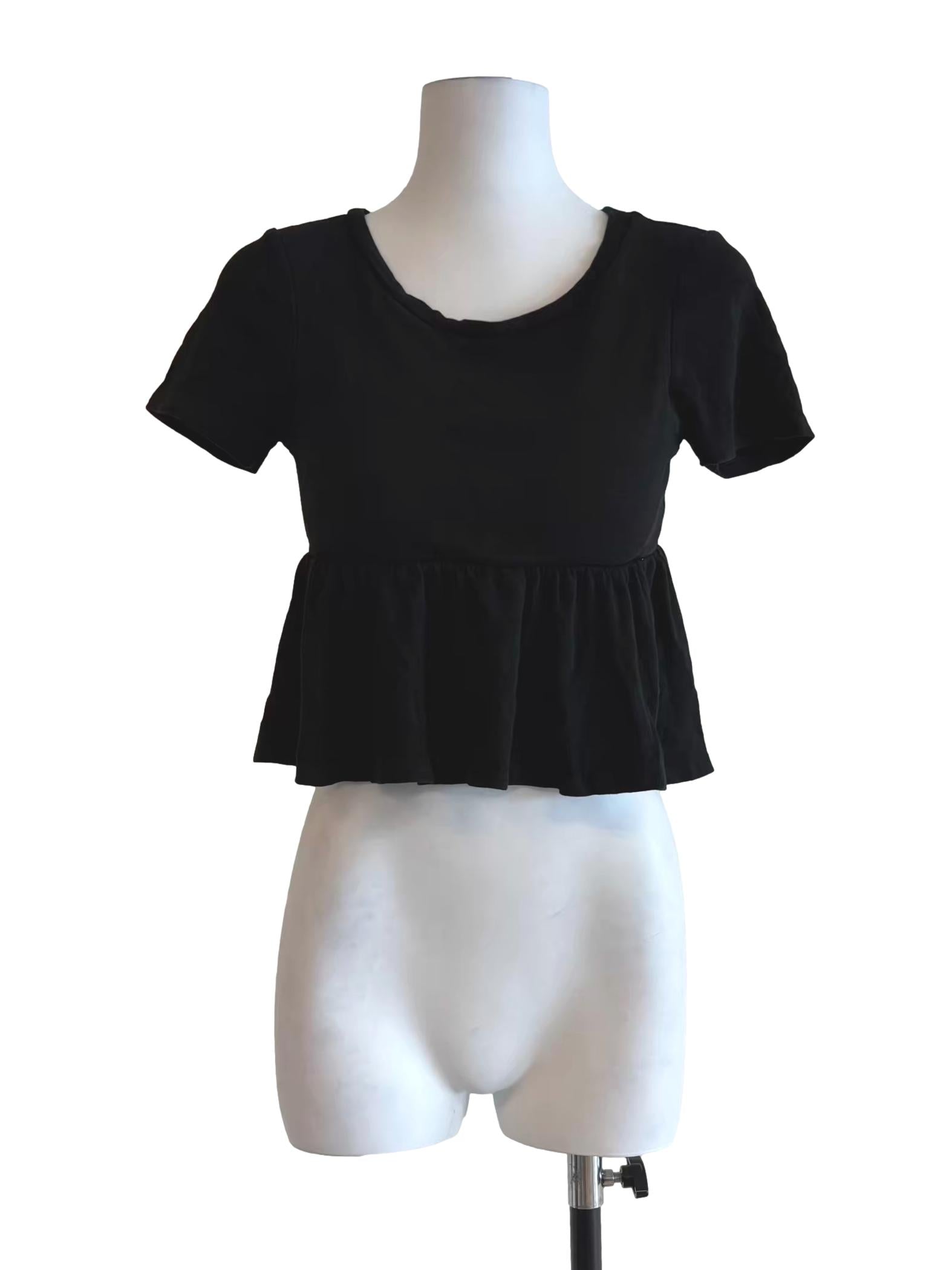 Ink Black Peplum Top