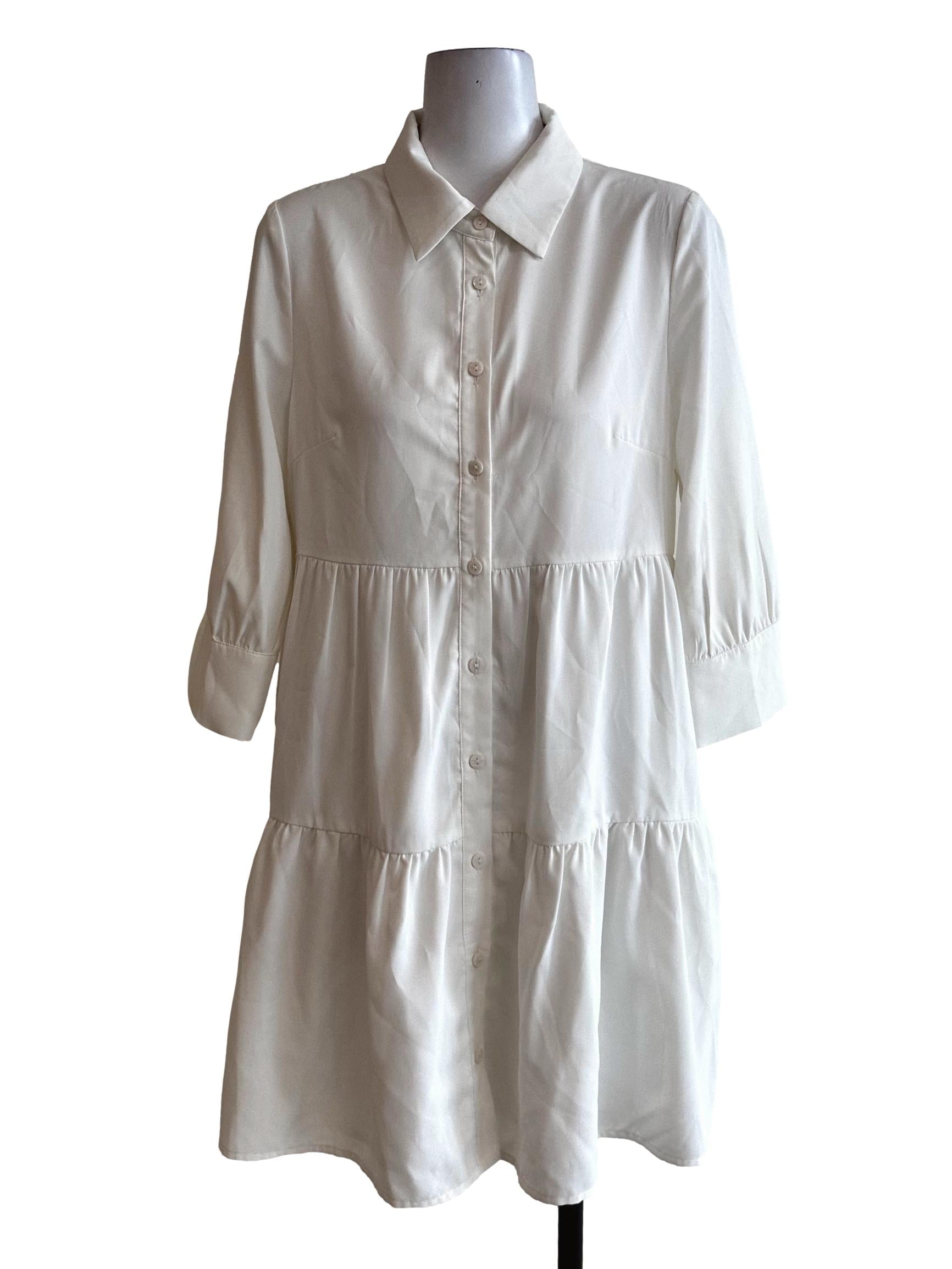 Daisy White Collar Dress