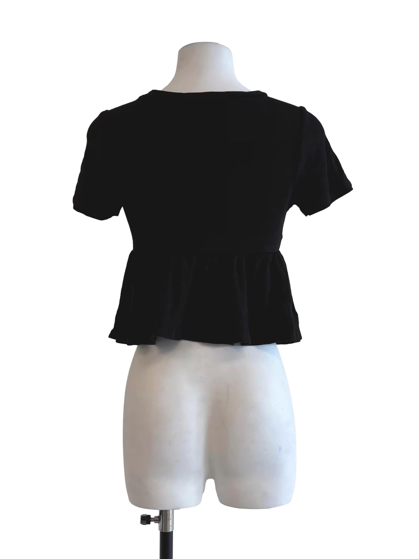 Ink Black Peplum Top
