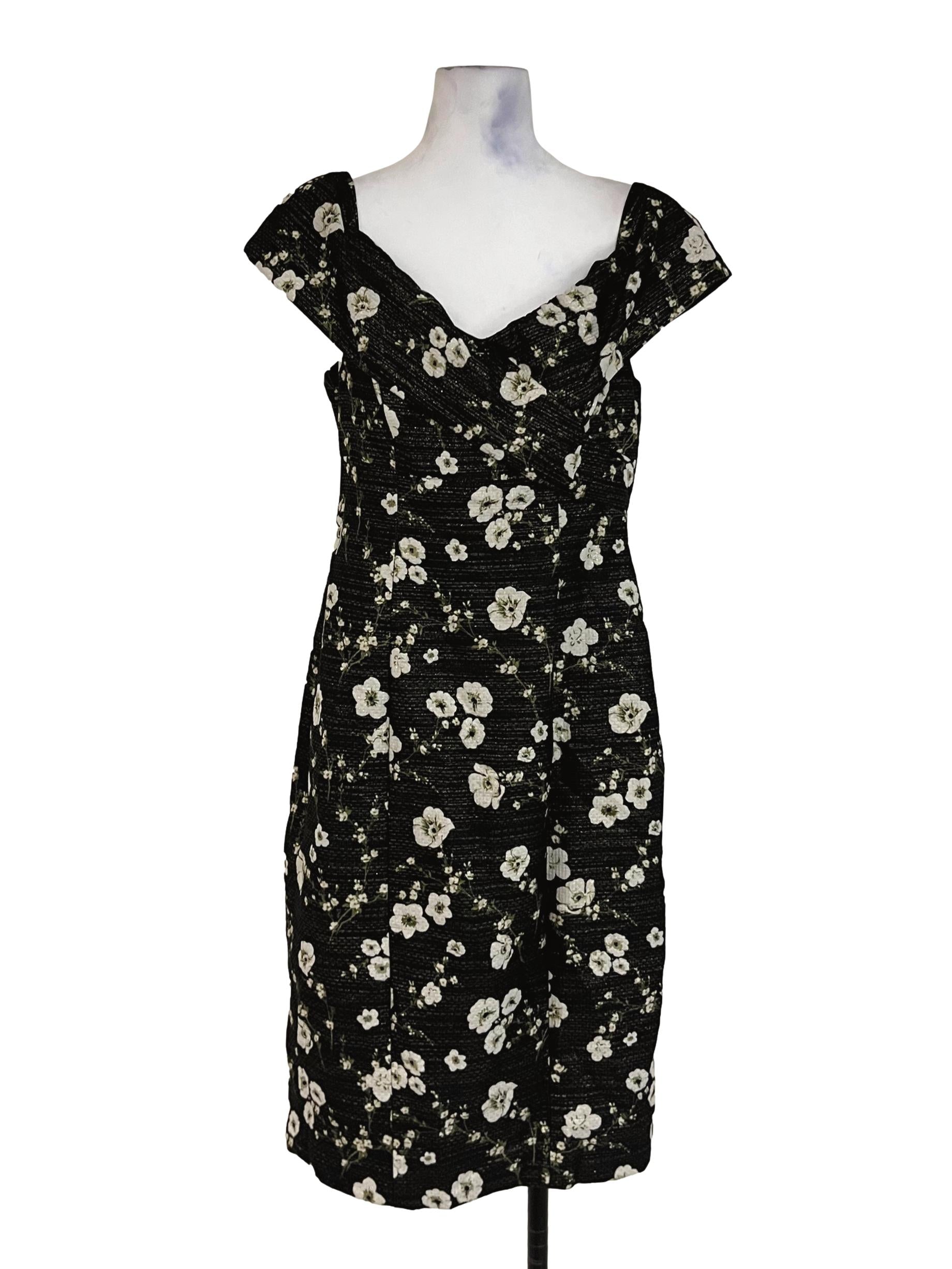 Black Floral Sheath Dress