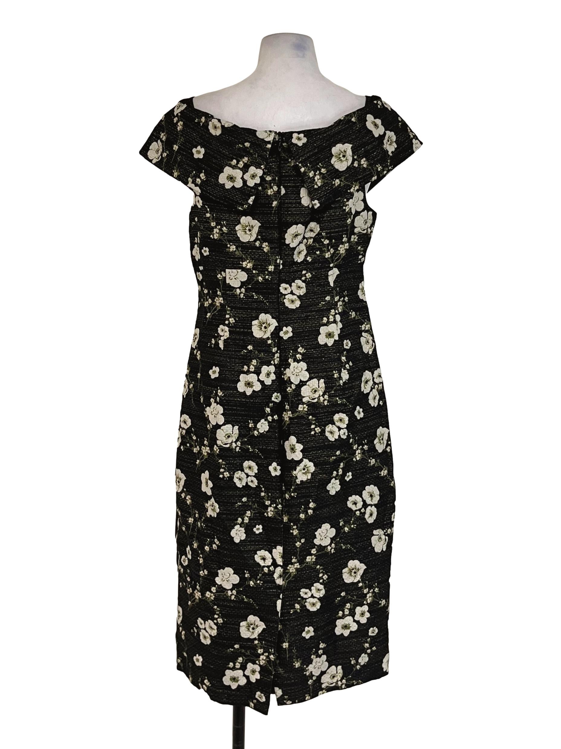 Black Floral Sheath Dress