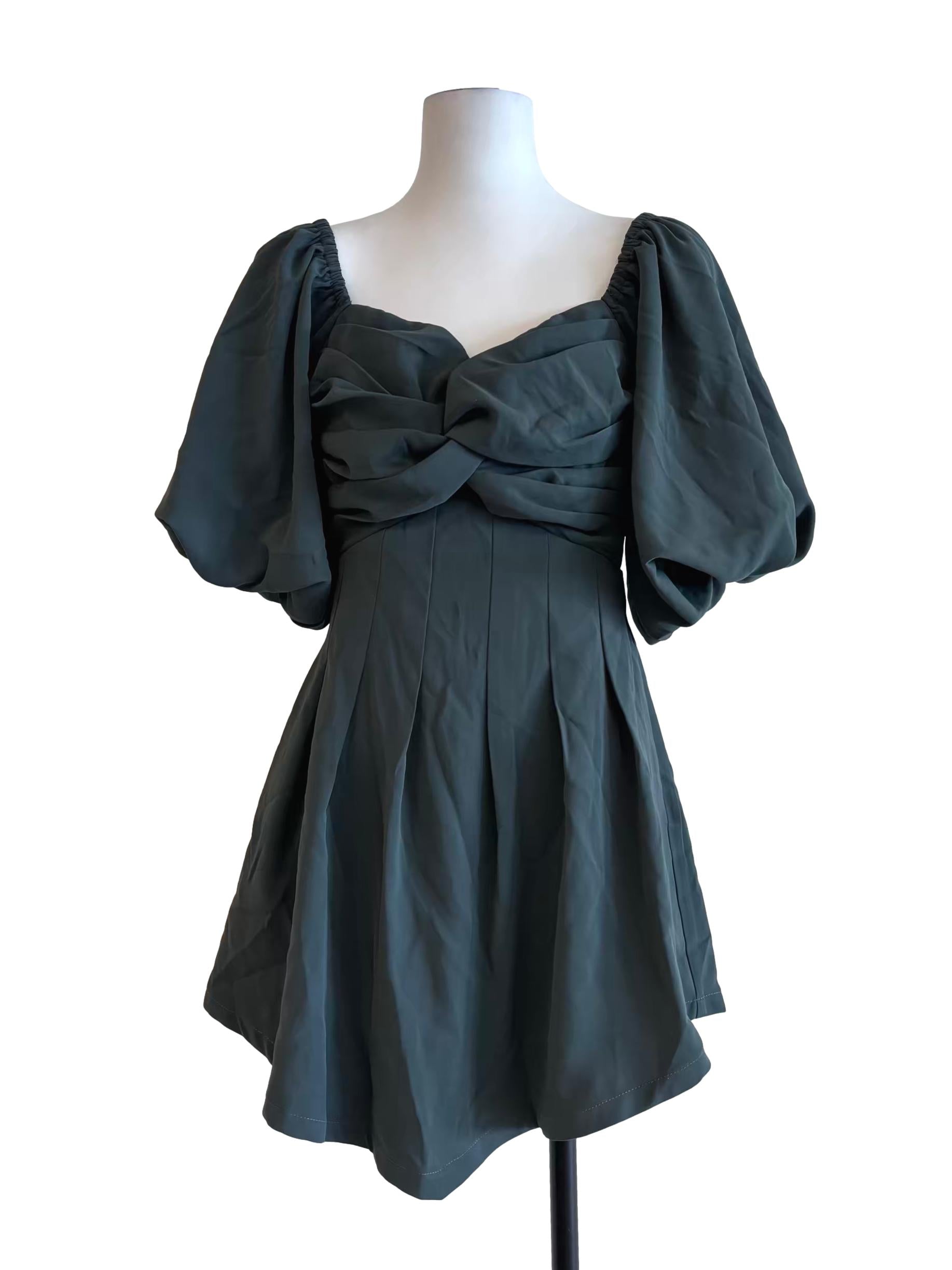 Pine Green Sweetheart Flare Dress