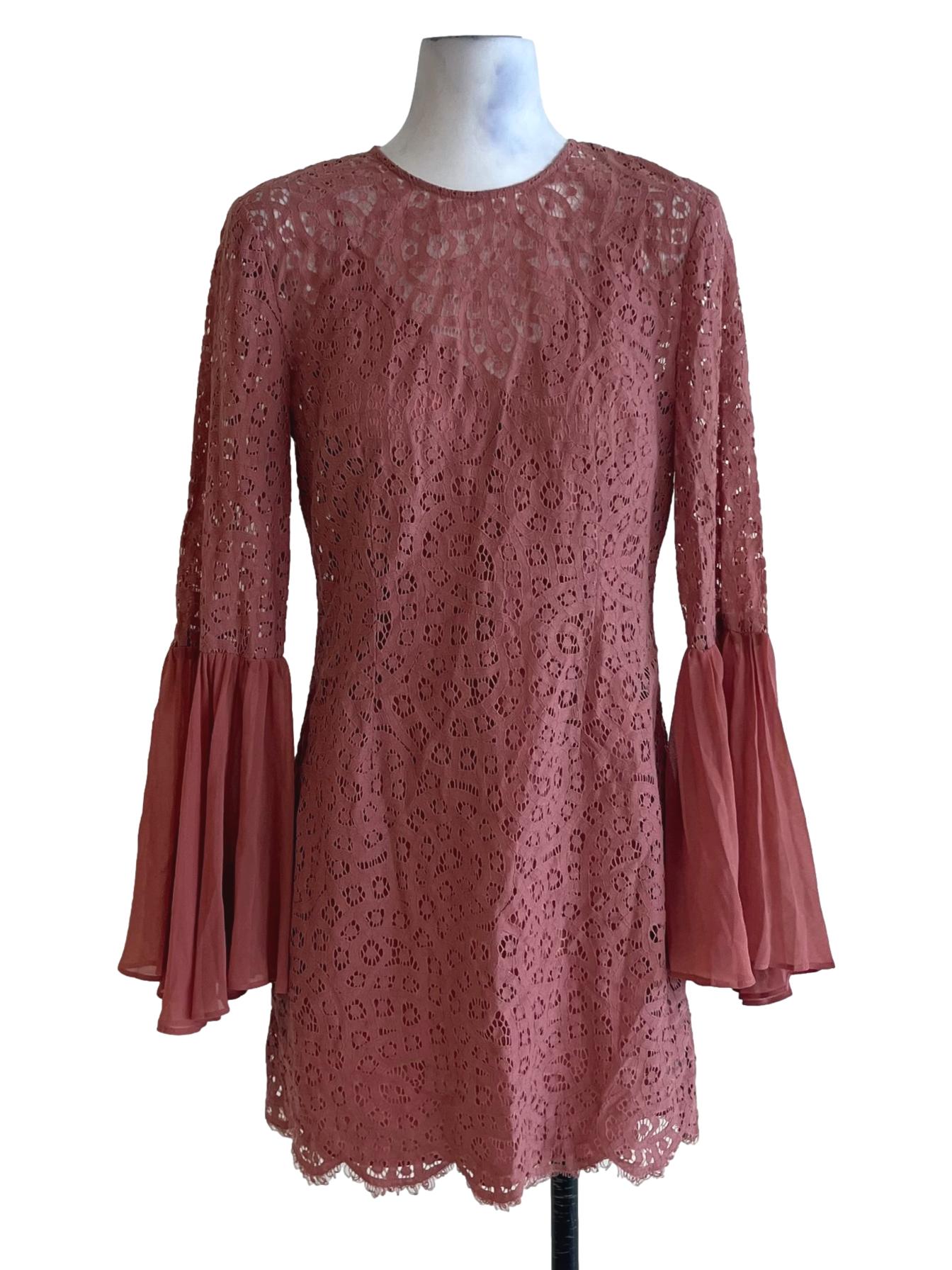 Blush Pink Lace Empire Dress