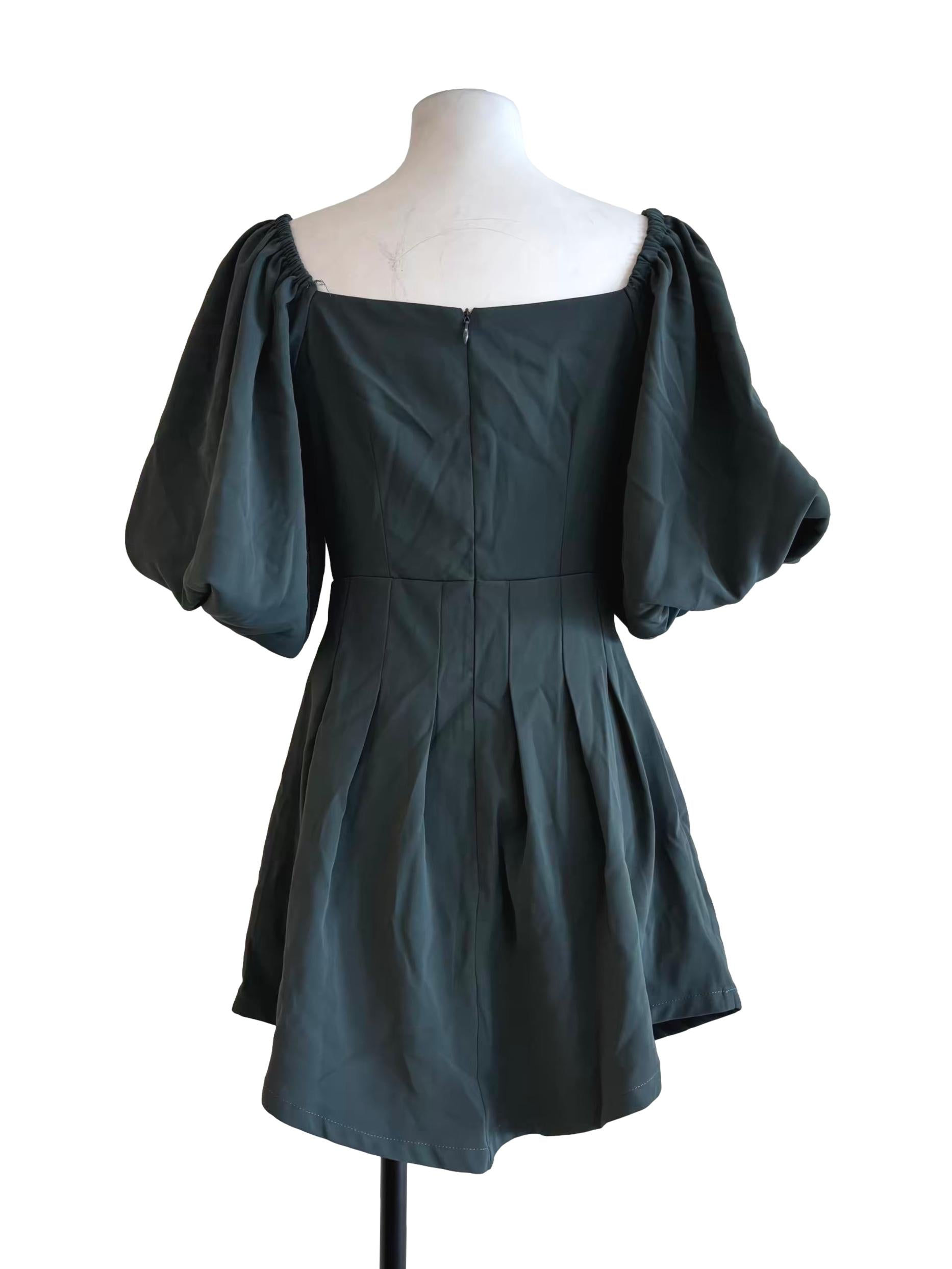 Pine Green Sweetheart Flare Dress