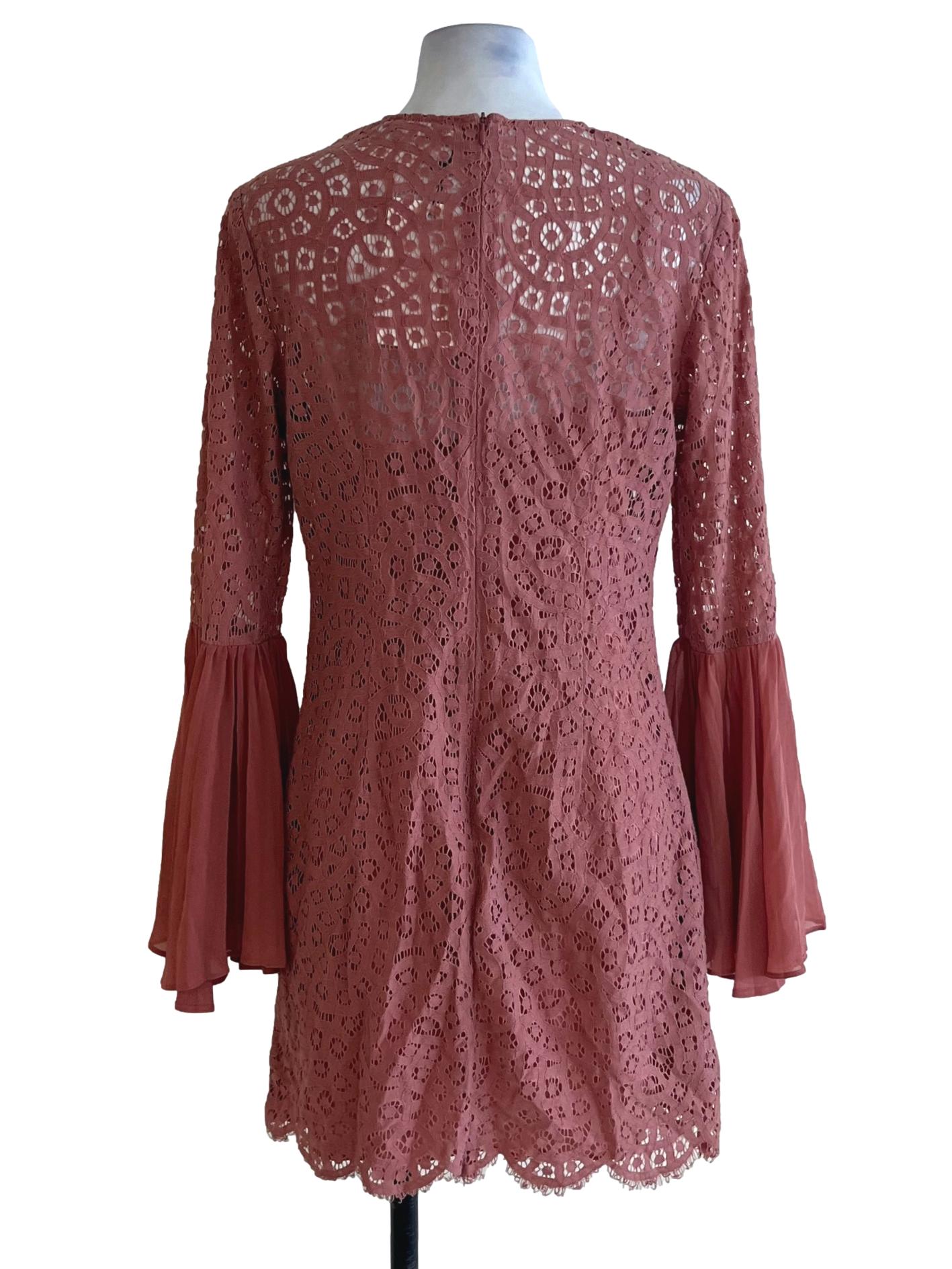 Blush Pink Lace Empire Dress