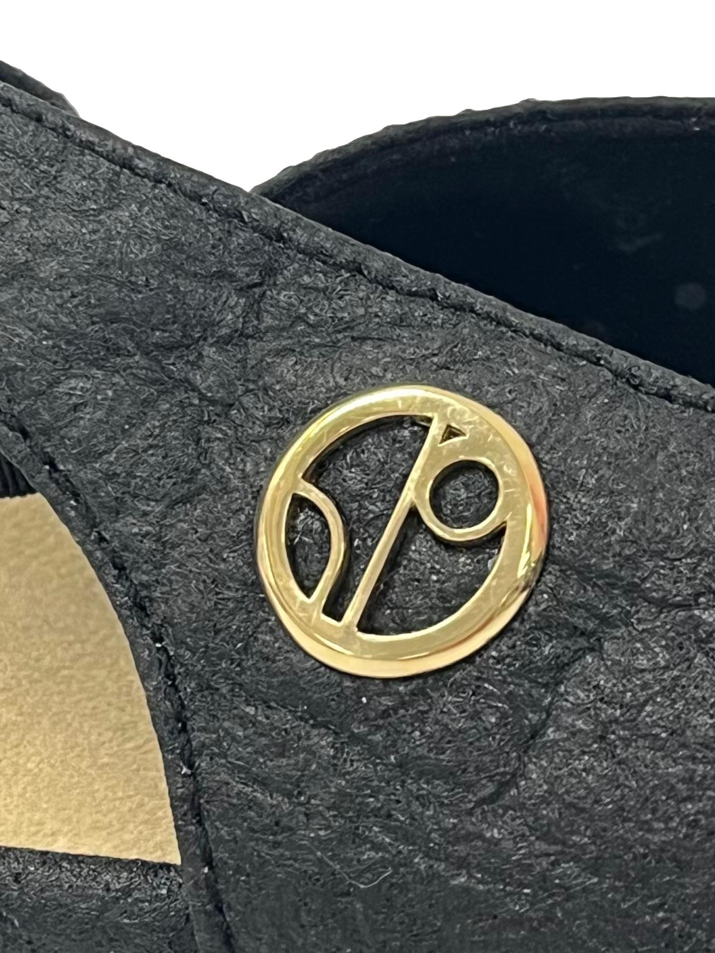 Charcoal Black Cannes Slingback Flat