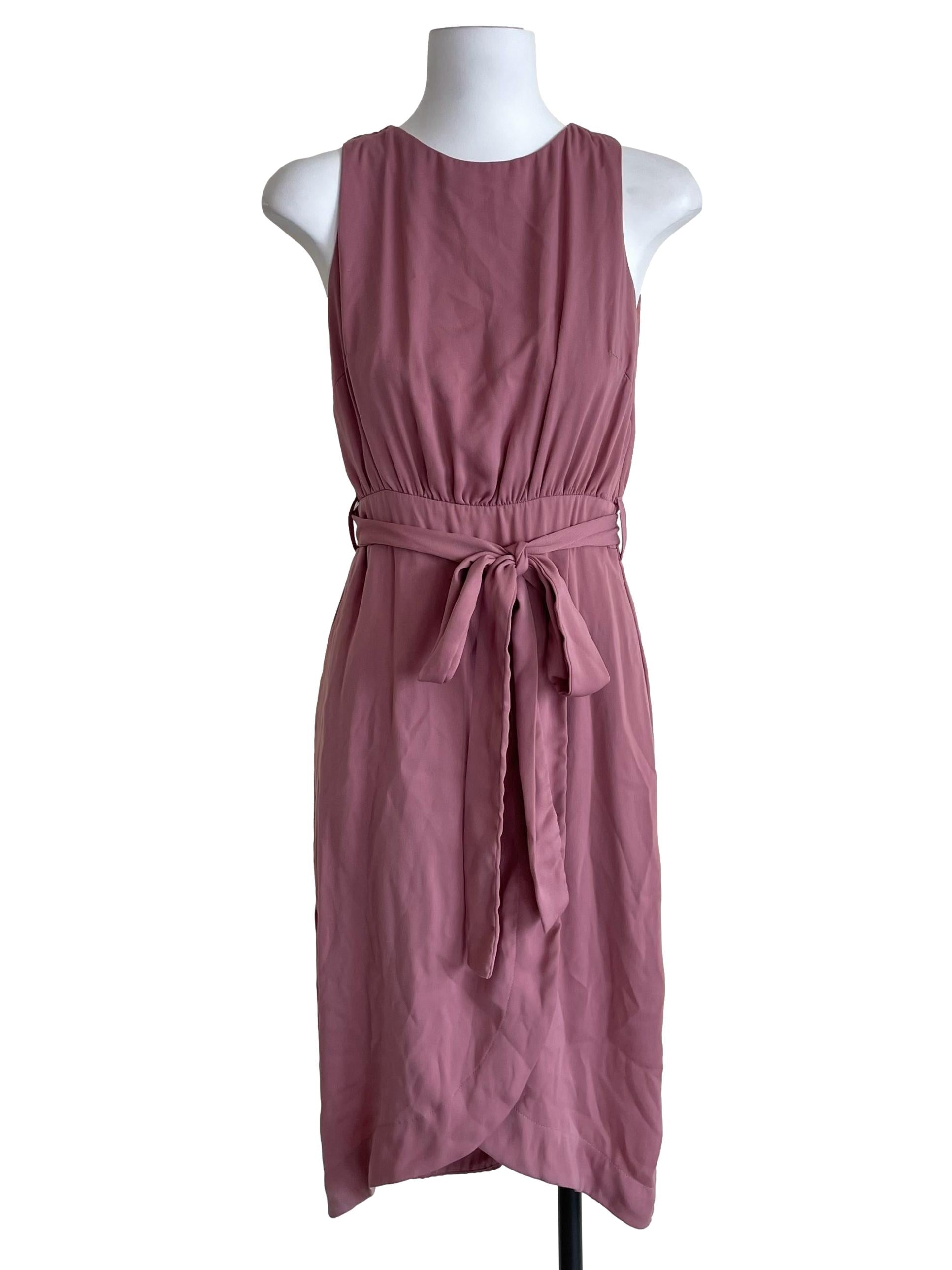 Rose Pink Draping Tulip Dress