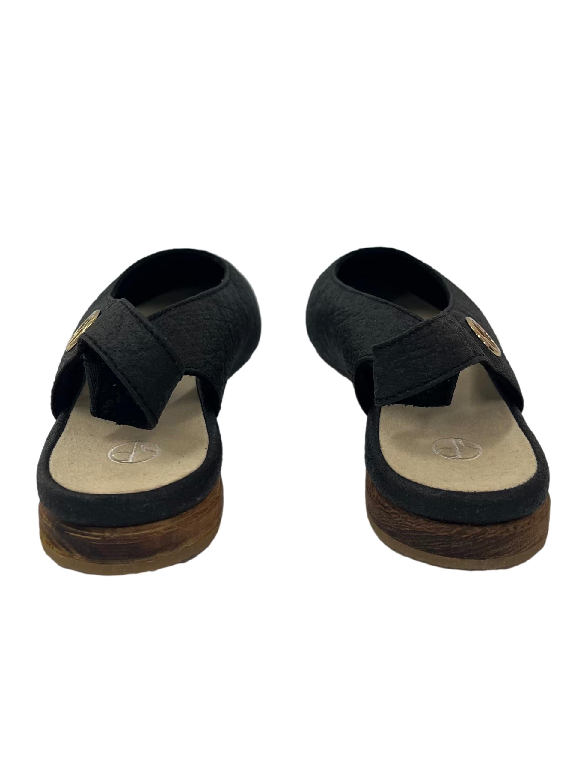 Charcoal Black Cannes Slingback Flat