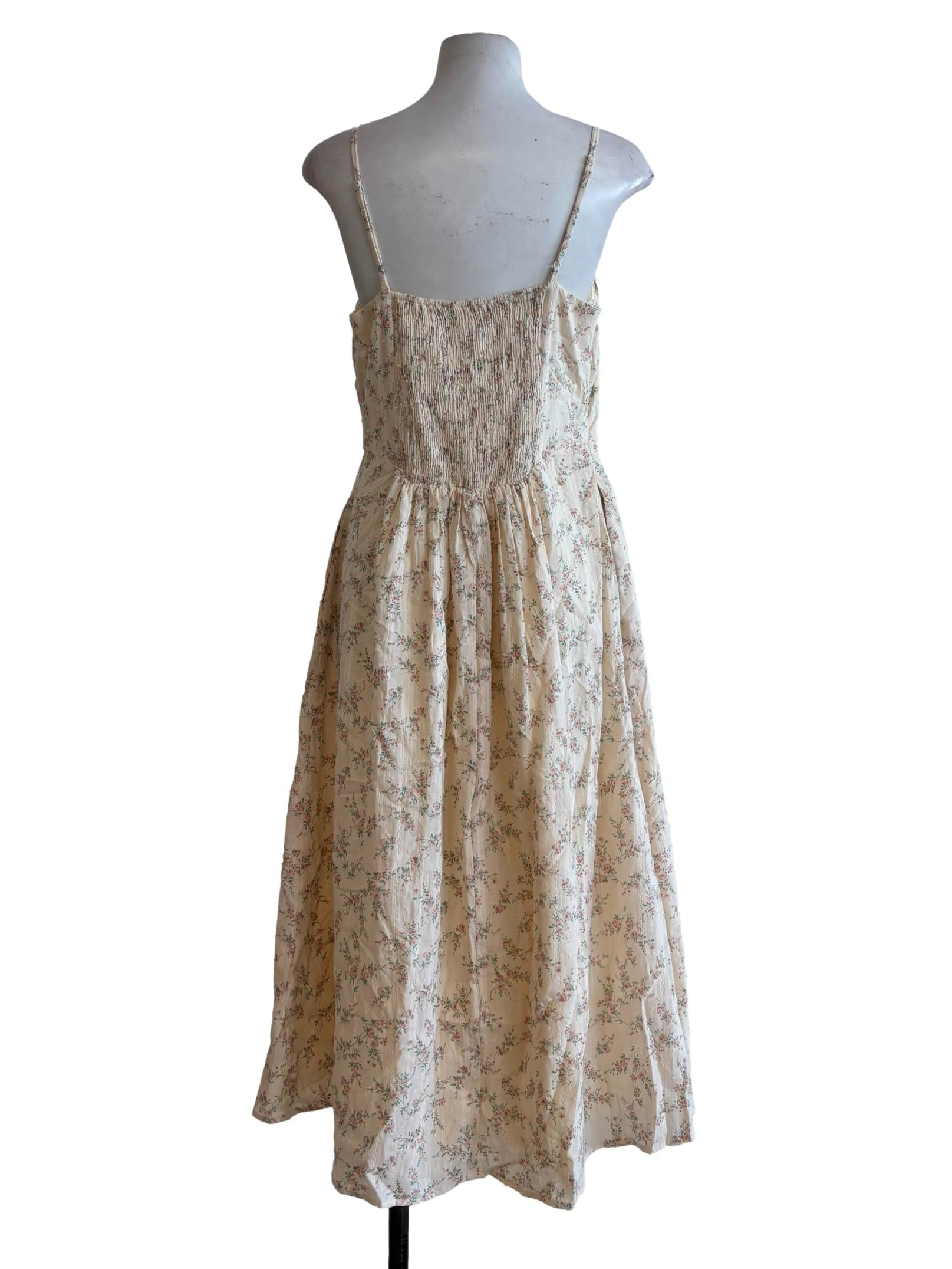 Floral Blonde Spaghetti Strap Cotton Dress