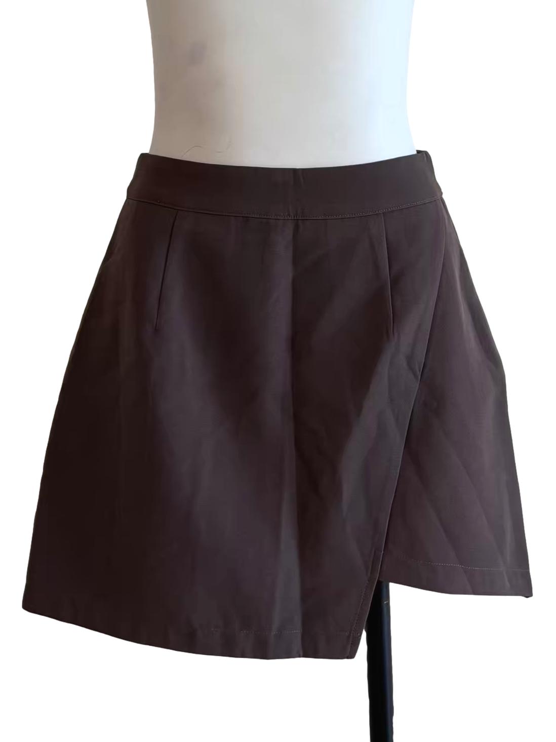 Taupe Brown Mini Skirt