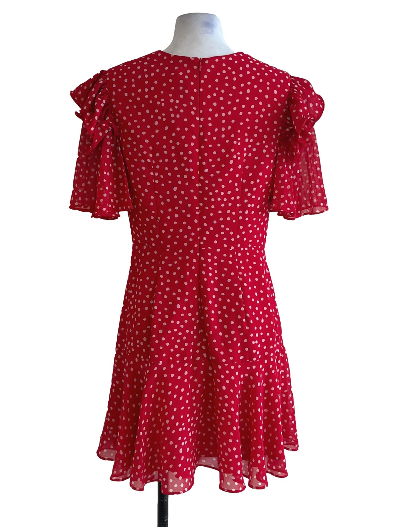 Candy Red Polka Dot Empire Dress