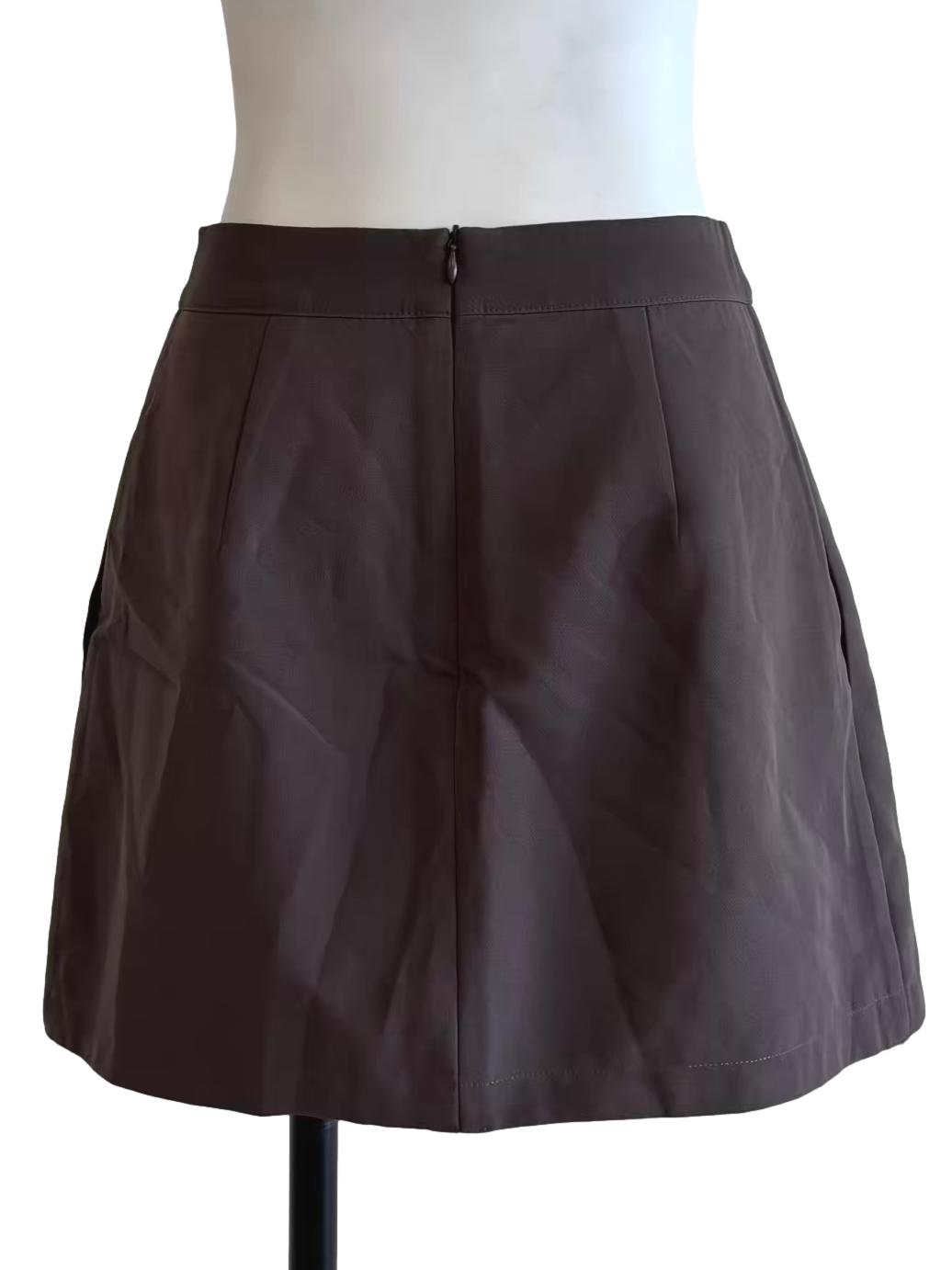 Taupe Brown Mini Skirt