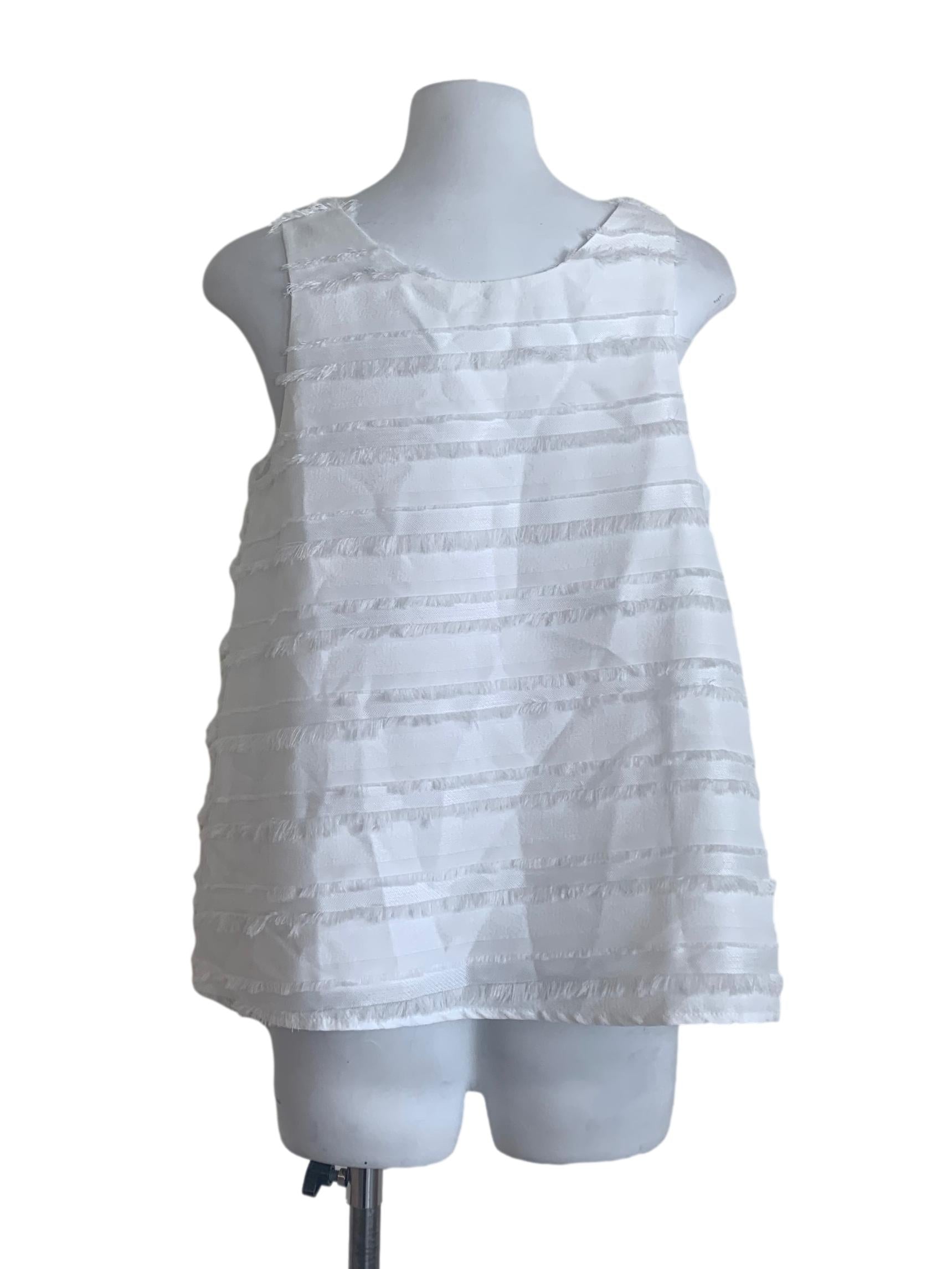 Pearl White Deep V Neck Pattern Top