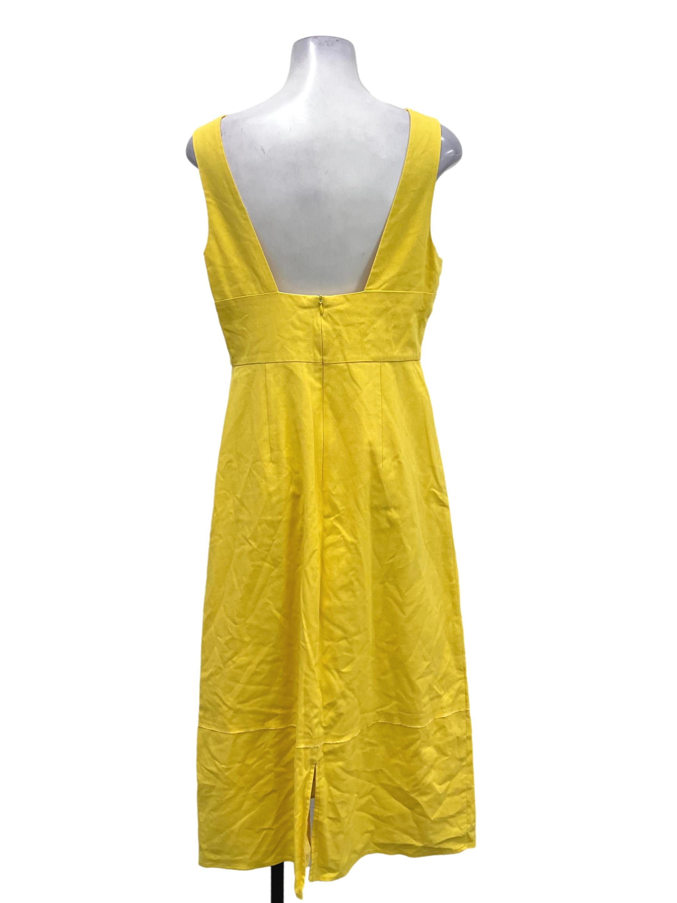 Yellow Square Neck Dress OSN