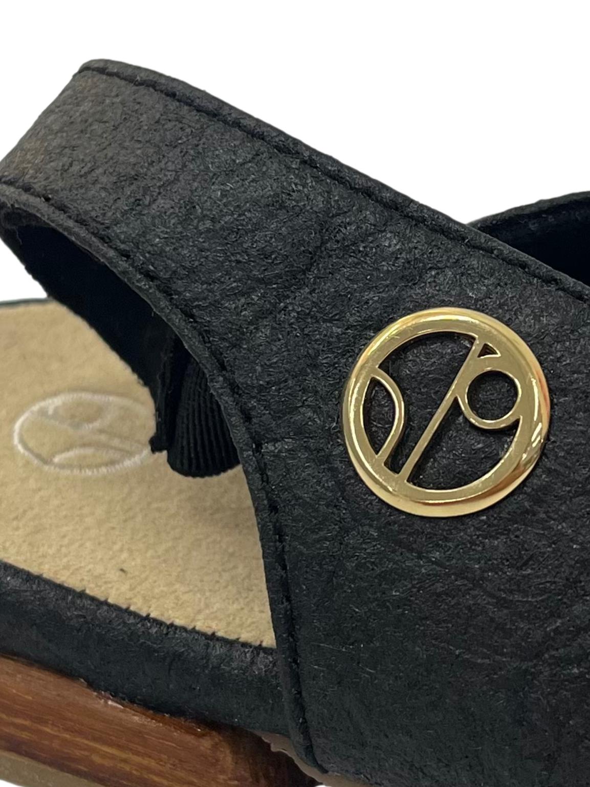 Charcoal Black Cannes Slingback Flat