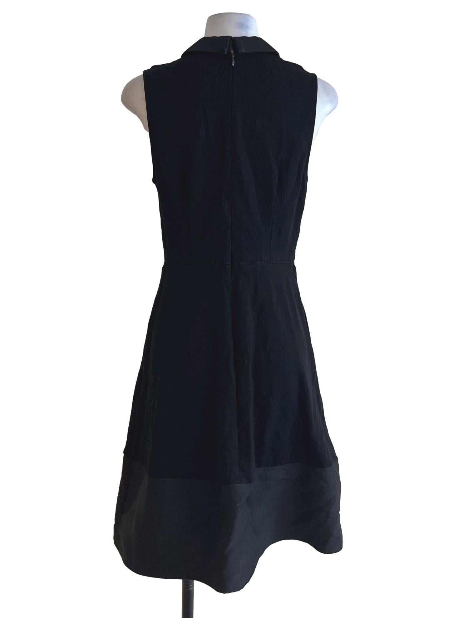 Black Wing Collar A-Line Dress