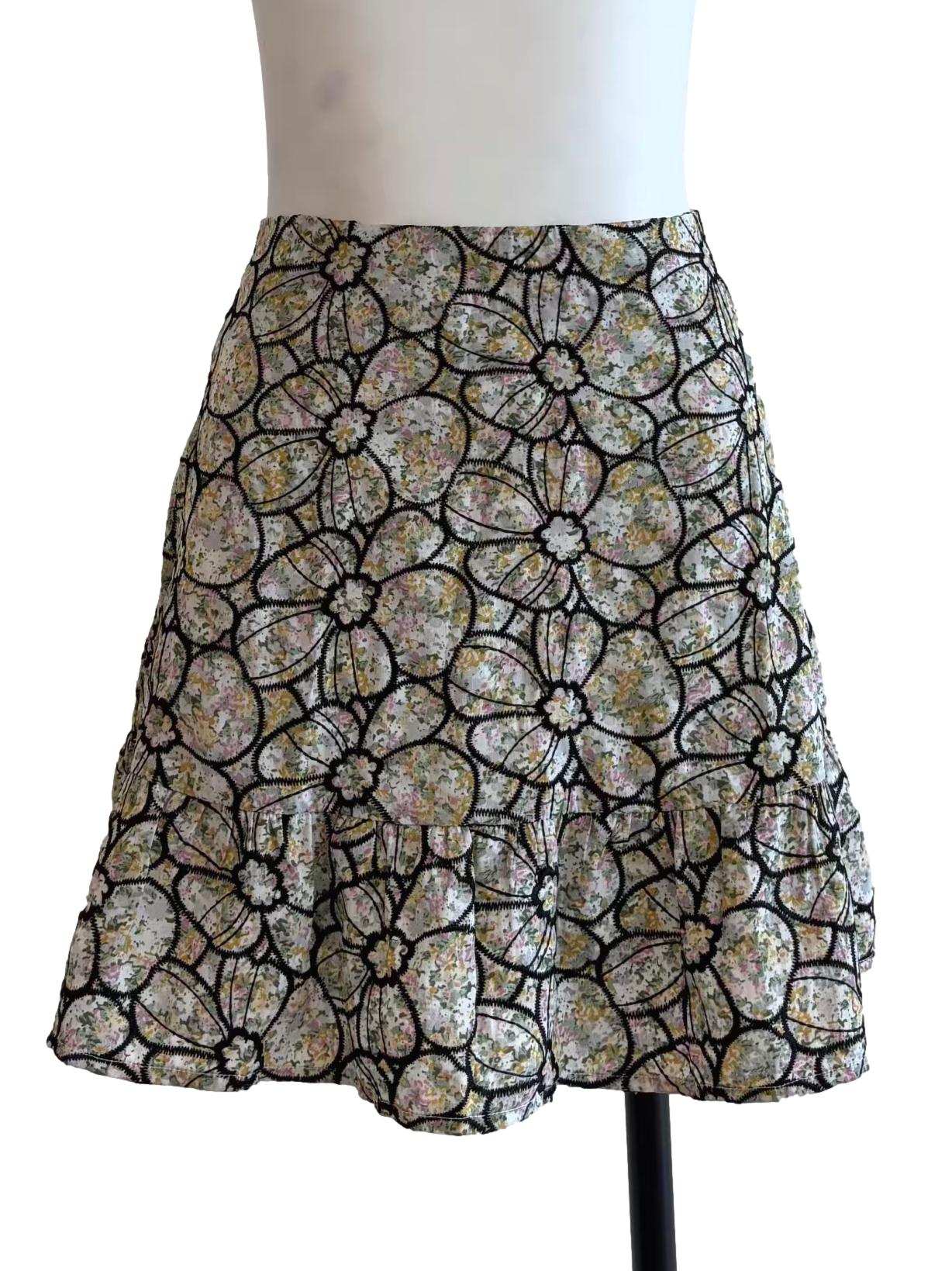 Pastel Green Embroidered Skirt