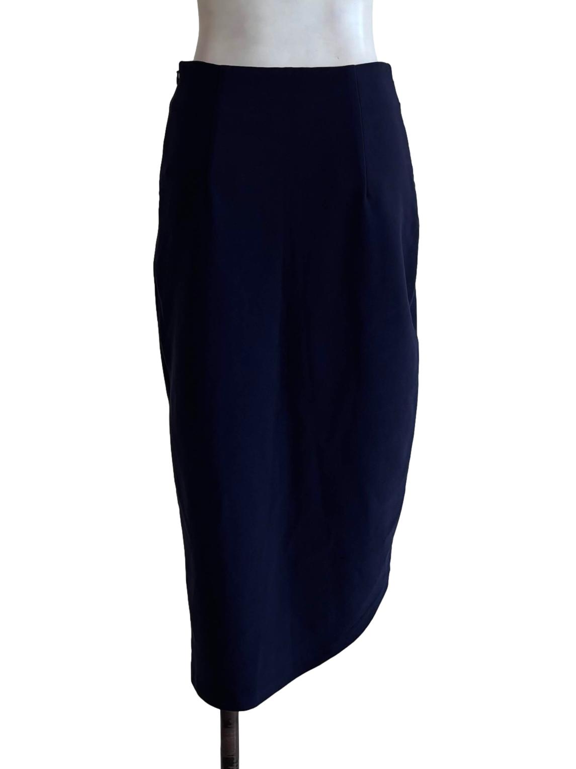 Midnight Blue Asymmetrical Pencil Skirt