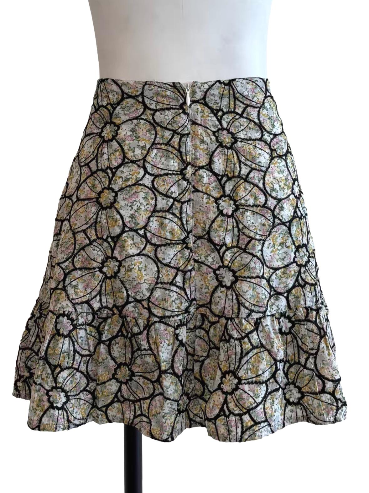 Pastel Green Embroidered Skirt