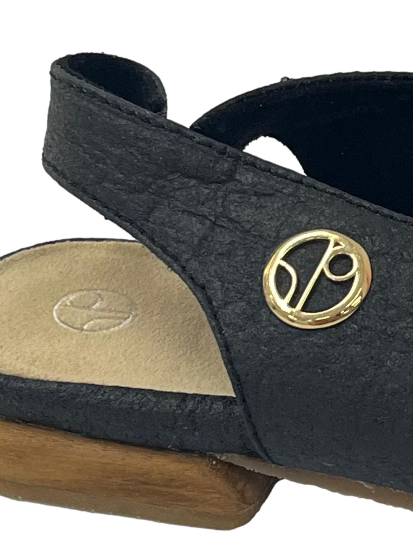 Charcoal Black Cannes Slingback Flat