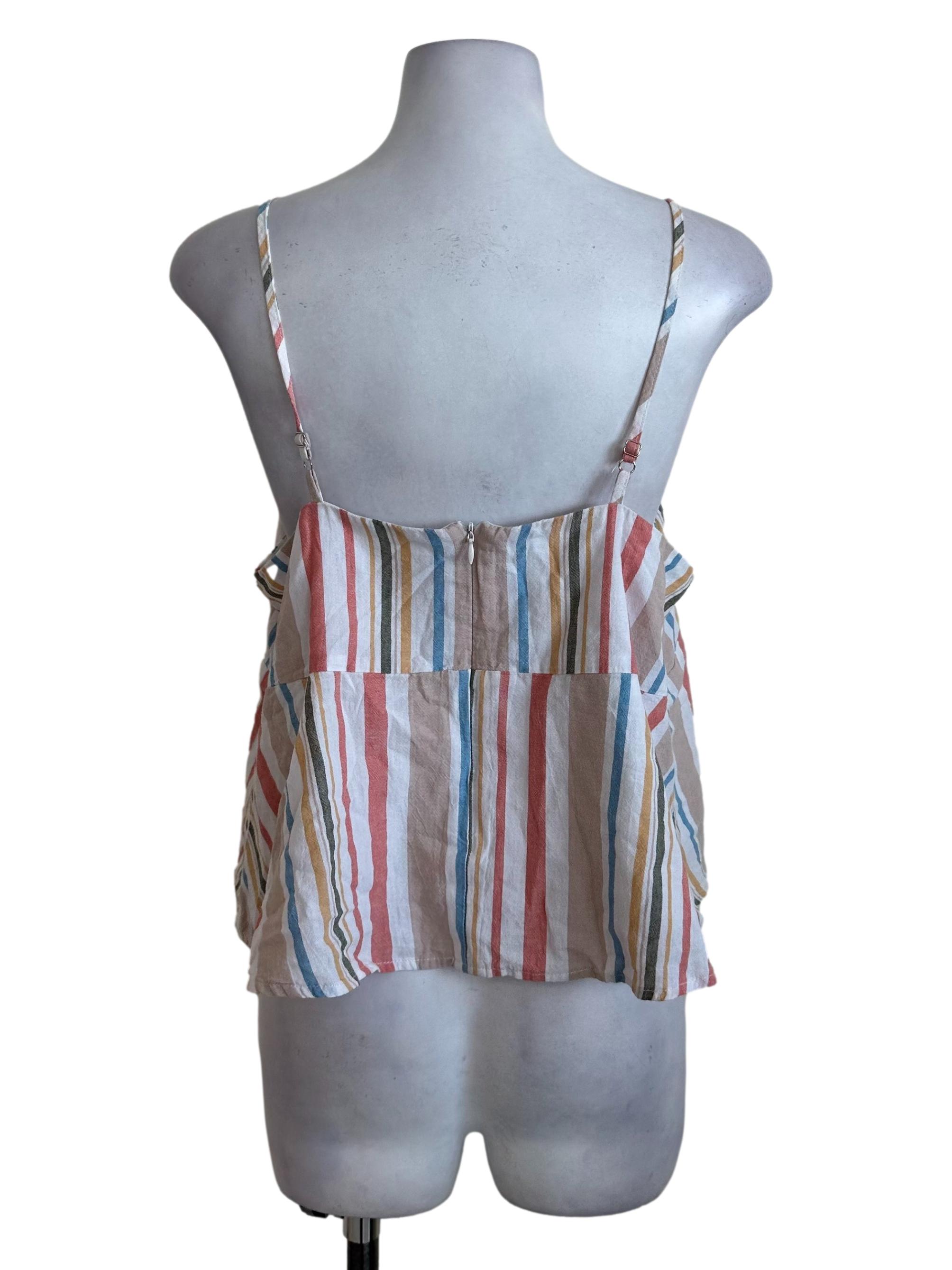 Multicolour Stripe Pattern Knot Top