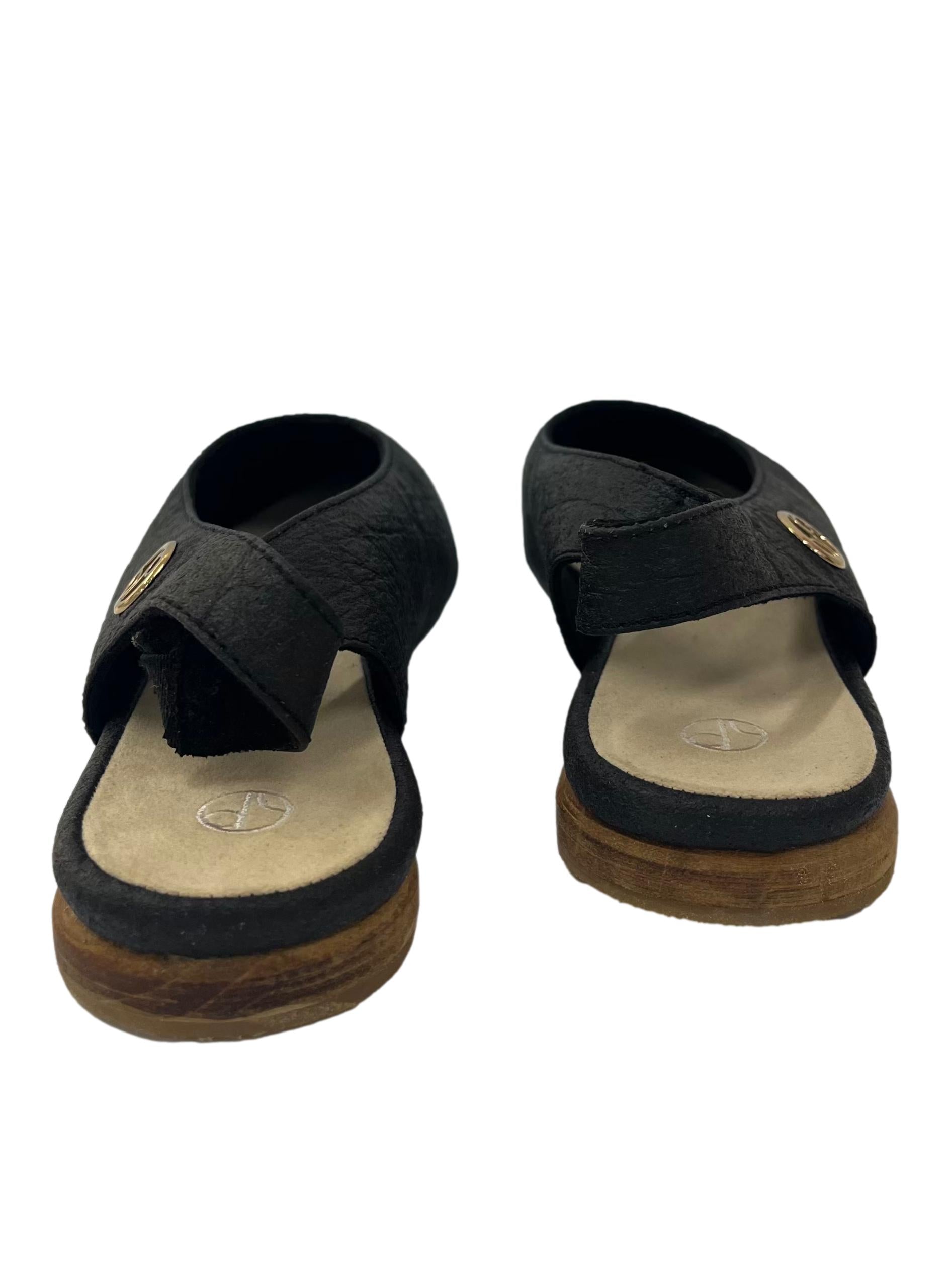 Charcoal Black Cannes Slingback Flat