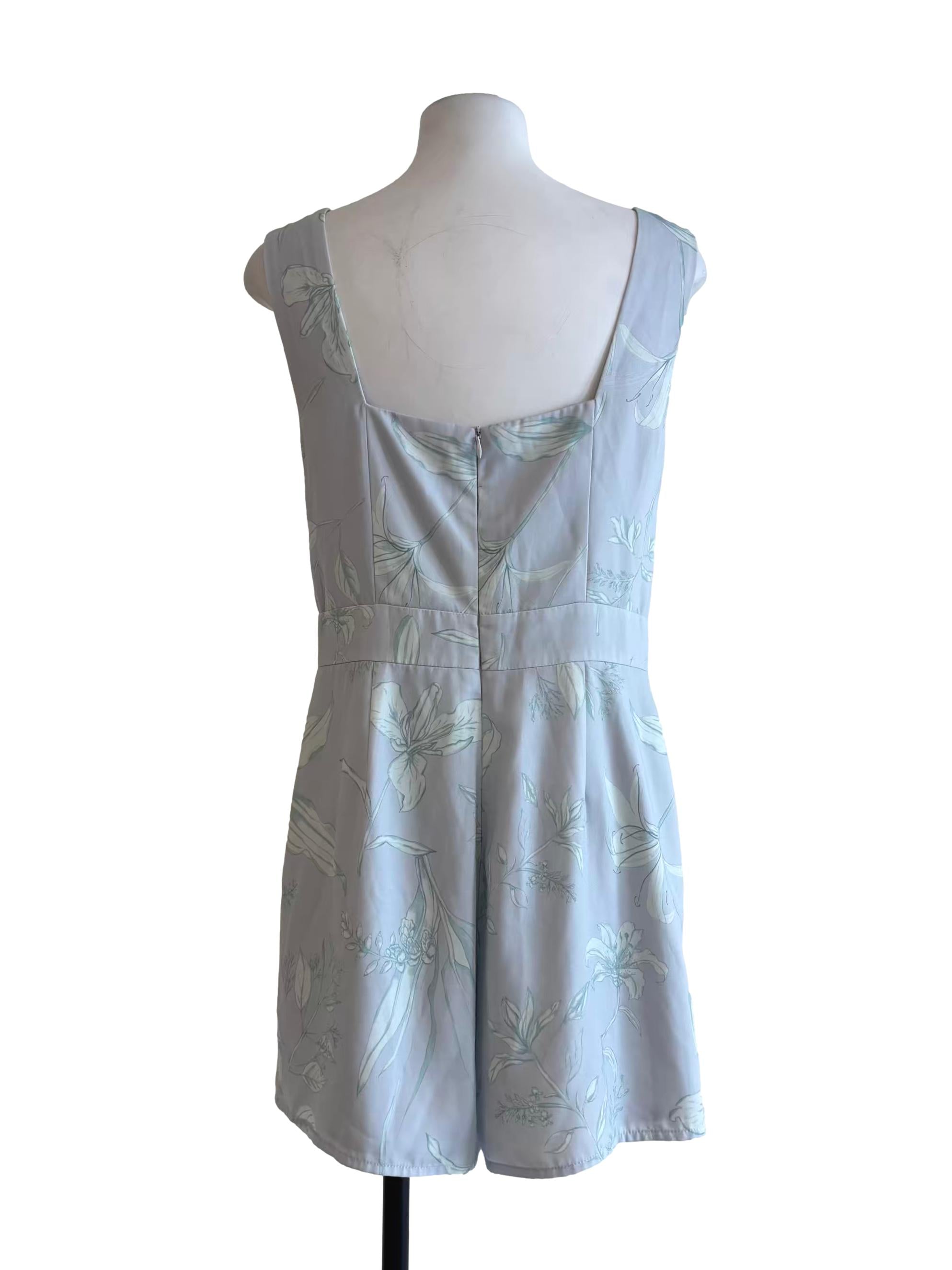 Baby Blue Square Neck Romper