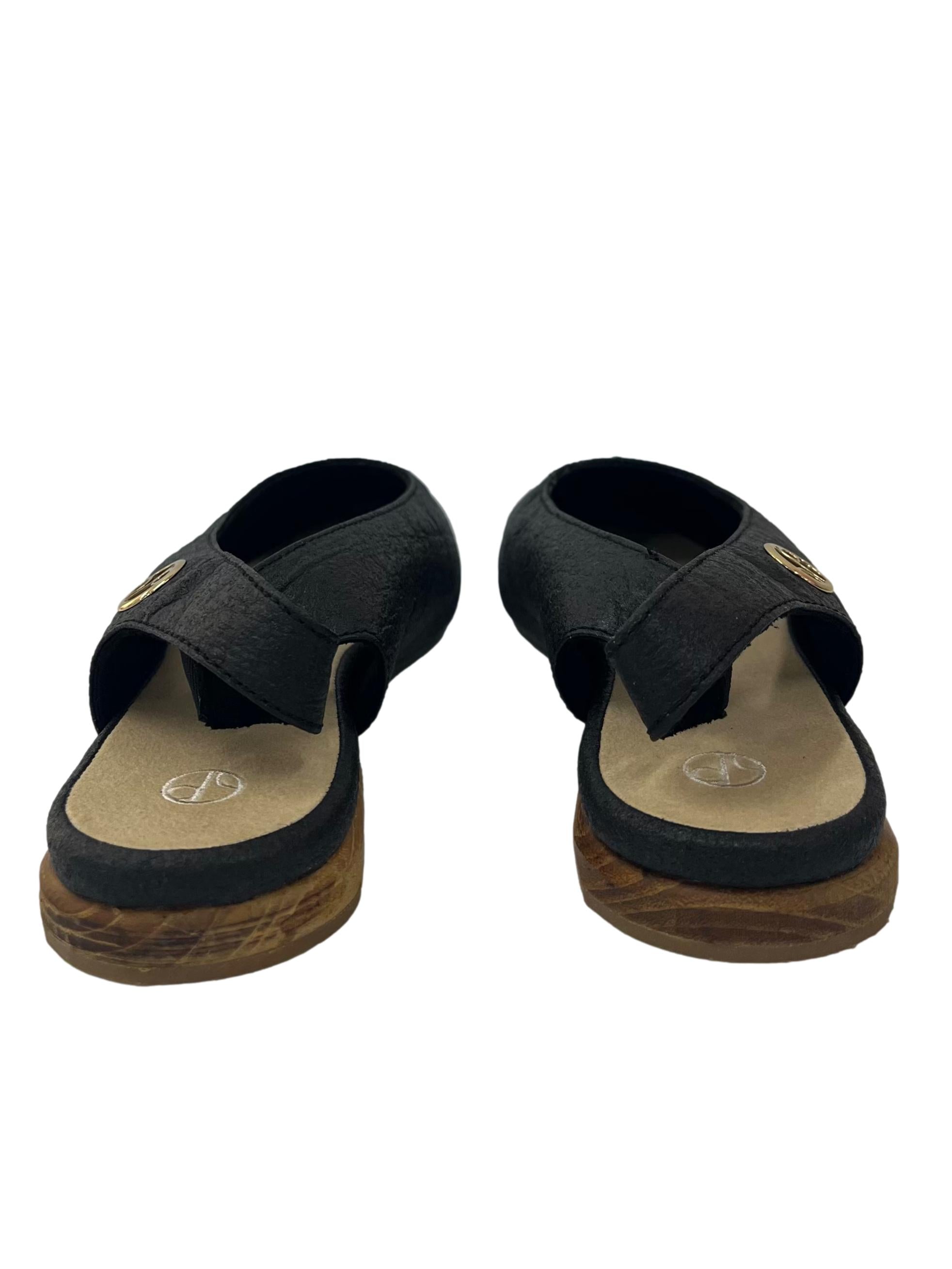 Charcoal Black Cannes Slingback Flat