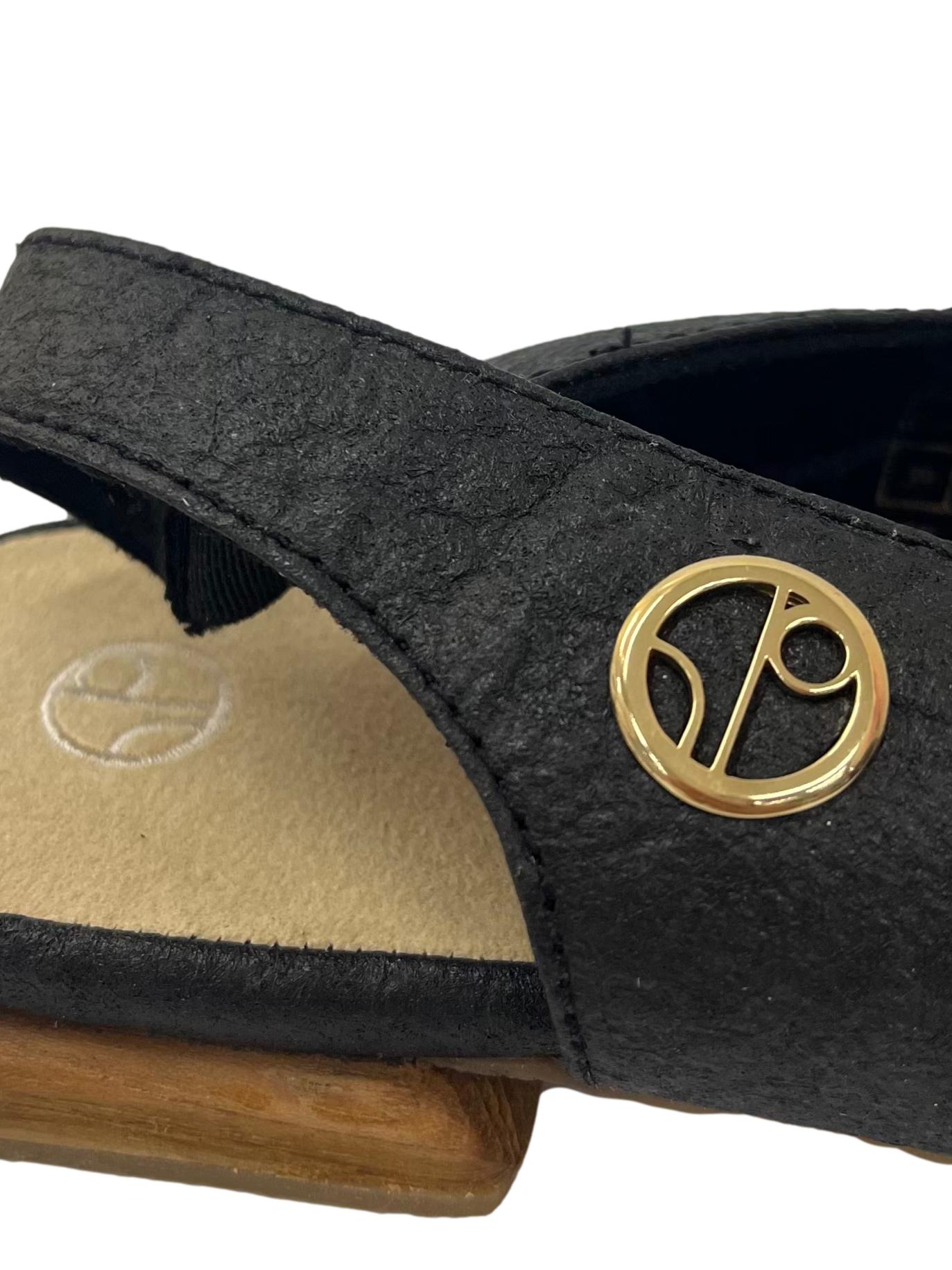 Charcoal Black Cannes Slingback Flat