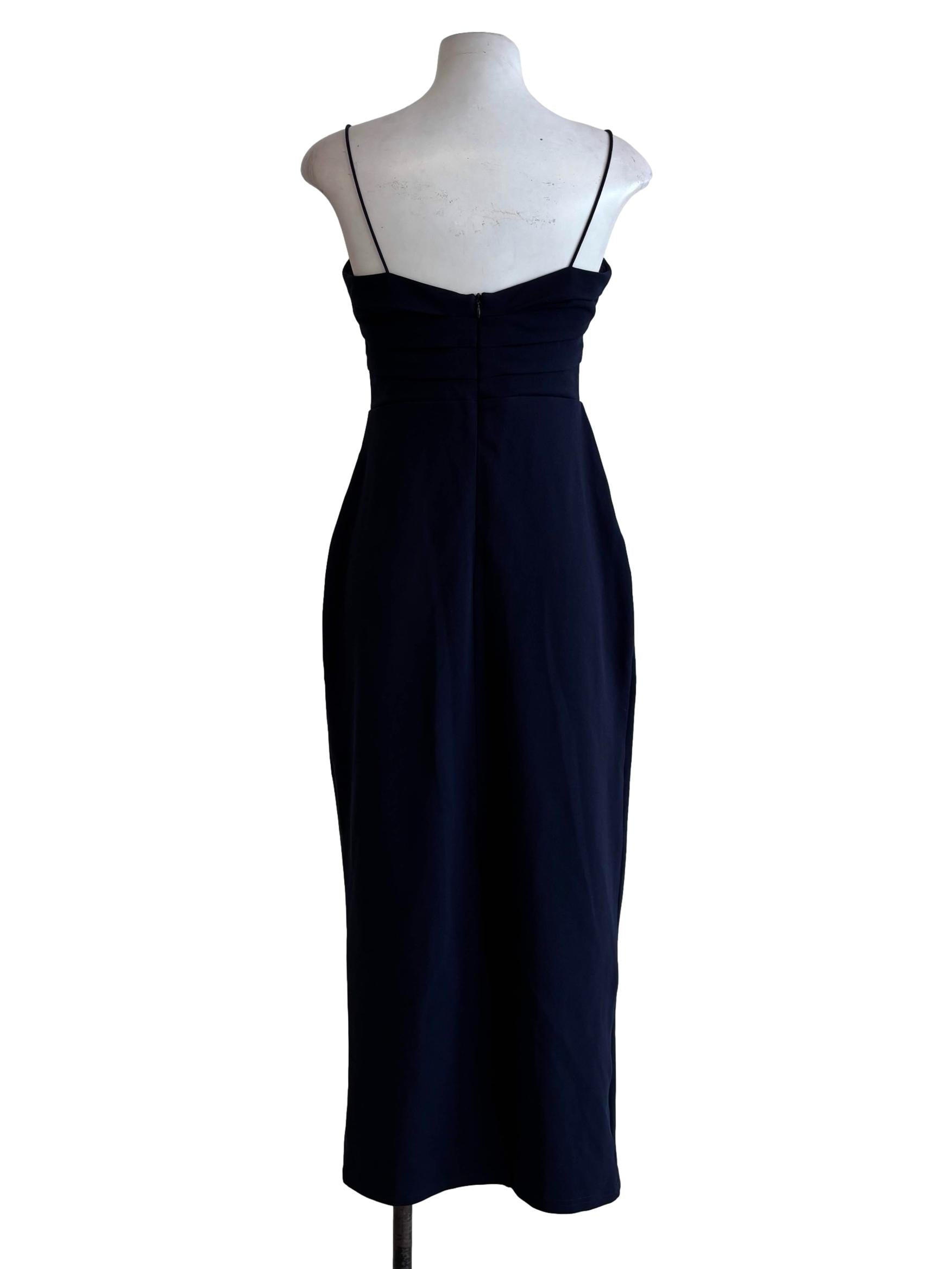 Midnight Blue Spaghetti Strap Pencil Dress