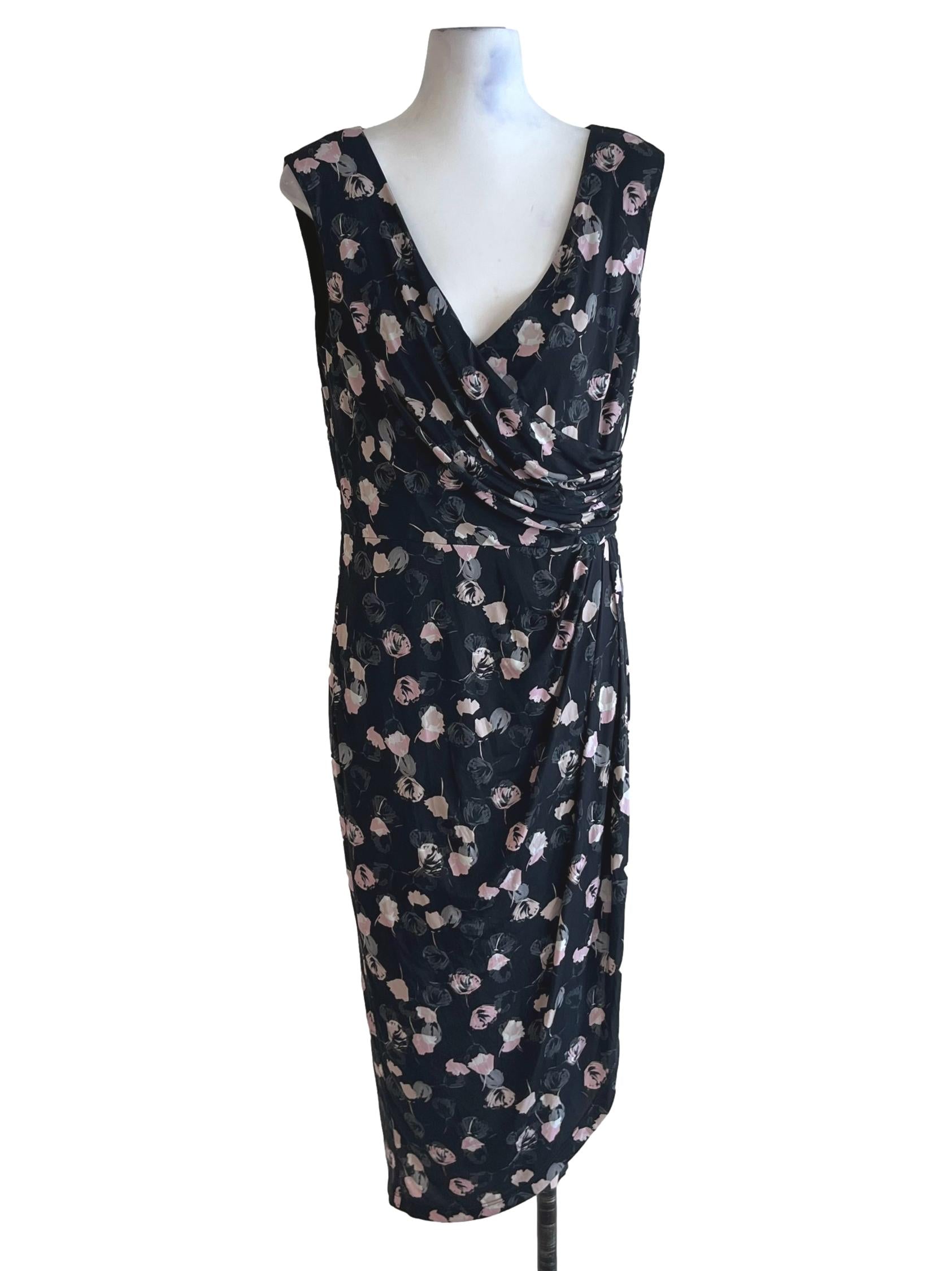 Black Abstract A-Line Dress