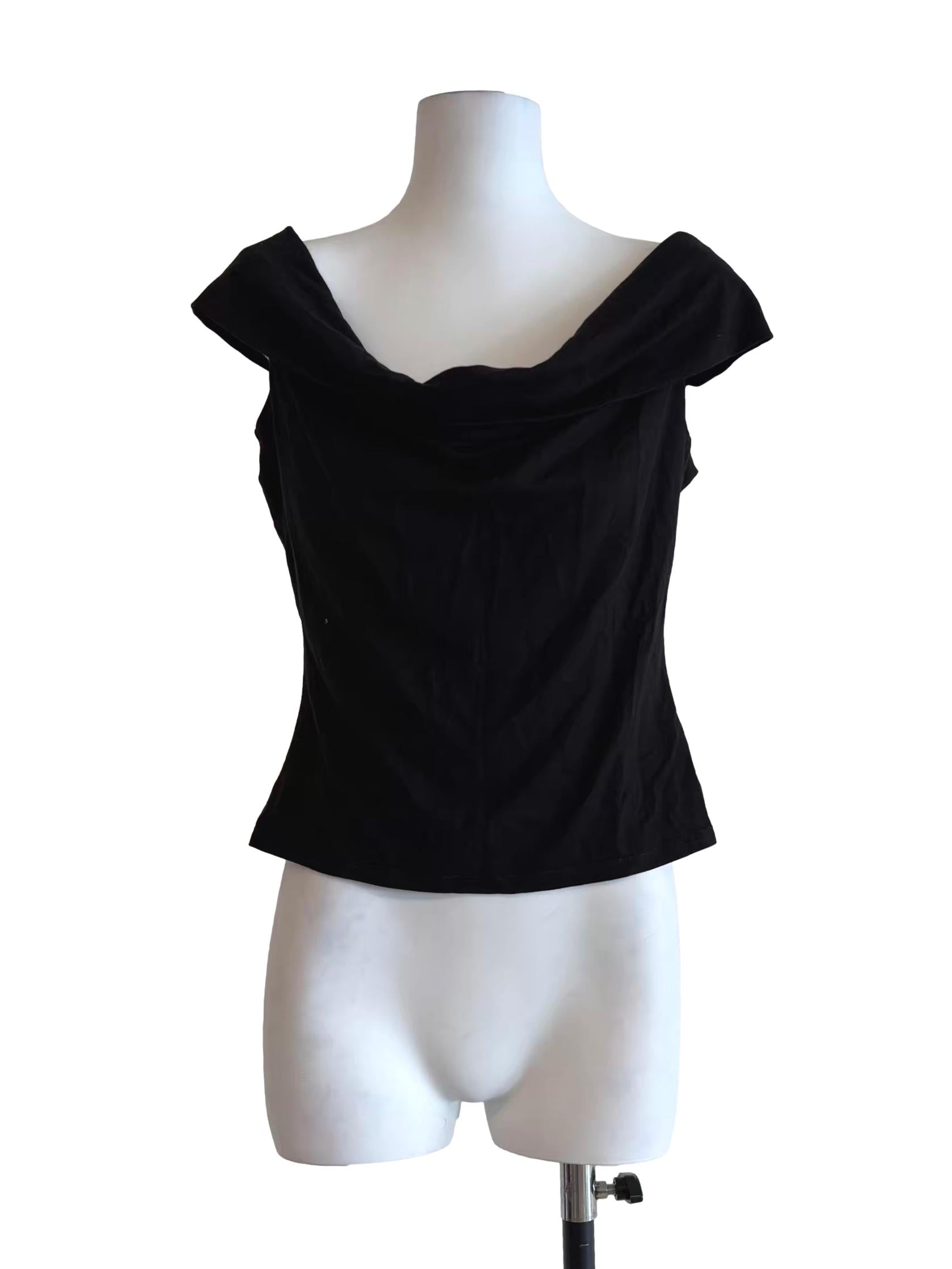 Rich Black Off Shoulder Top