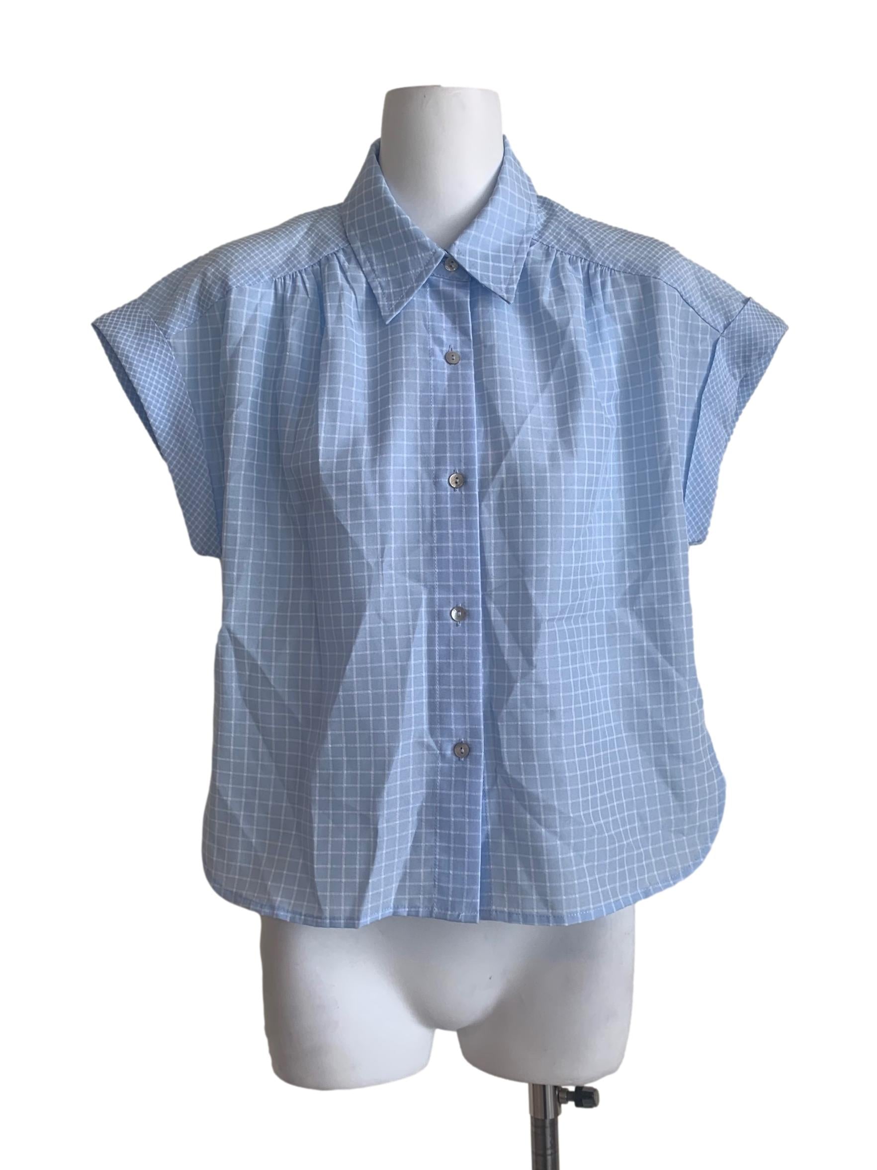 Light Blue Collared Top