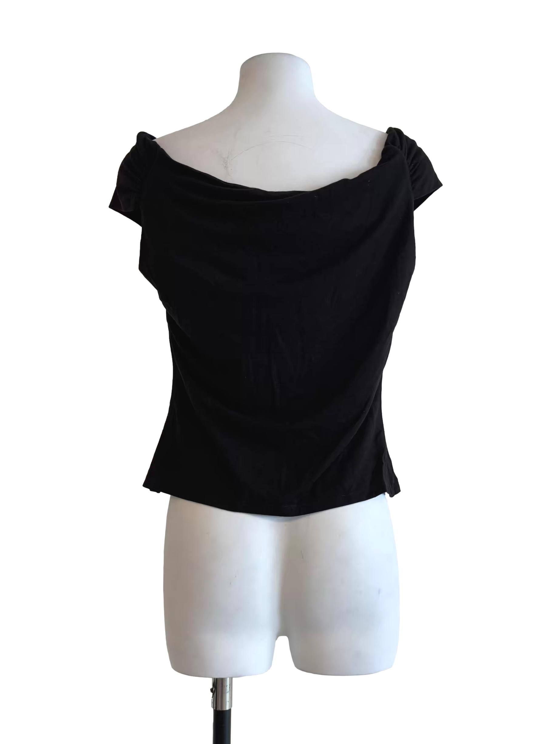 Rich Black Off Shoulder Top